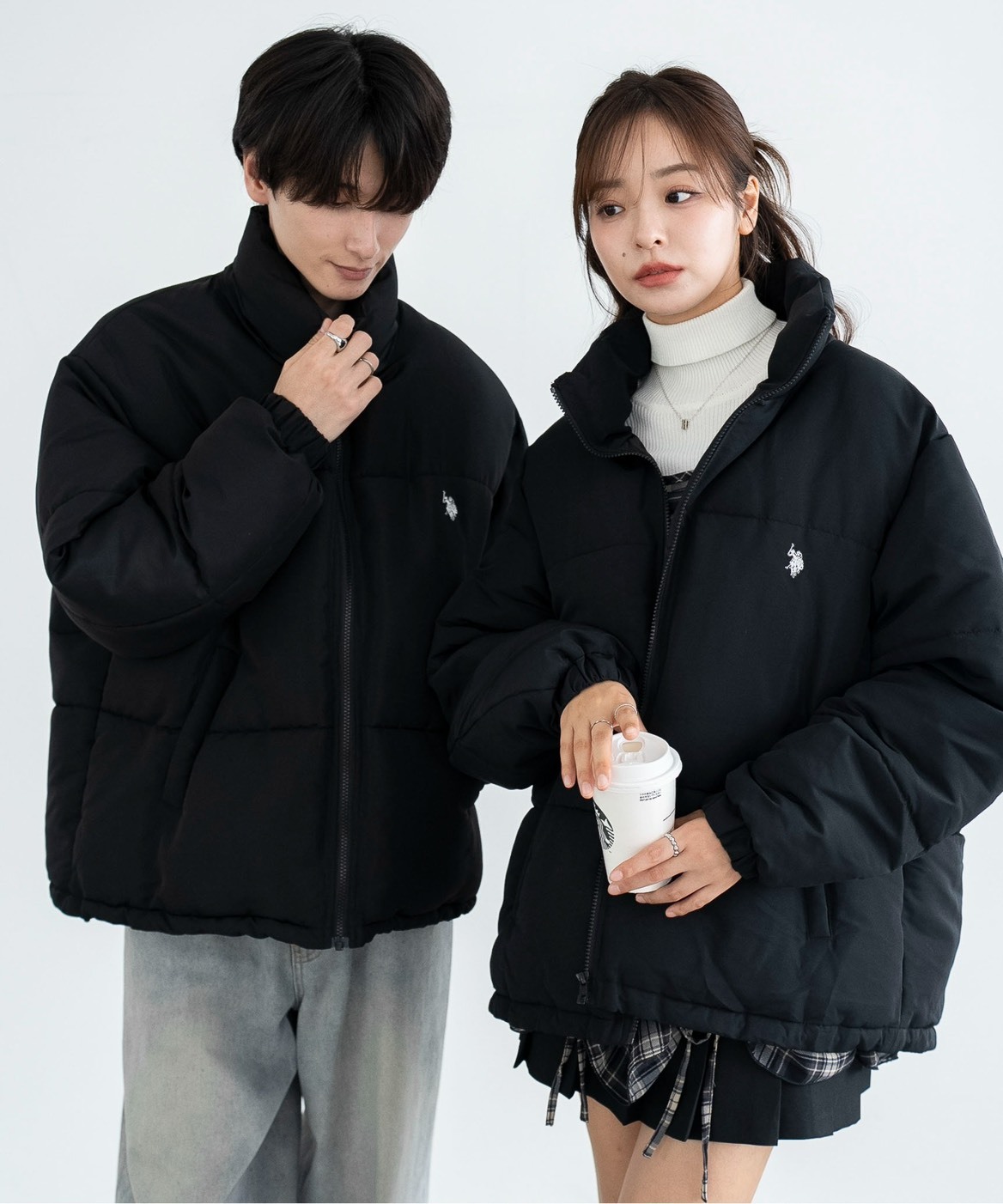 <現貨>U.S. POLO ASSN. 日本限定 小Logo 立領 羽絨外套 防寒 拉繩 三色