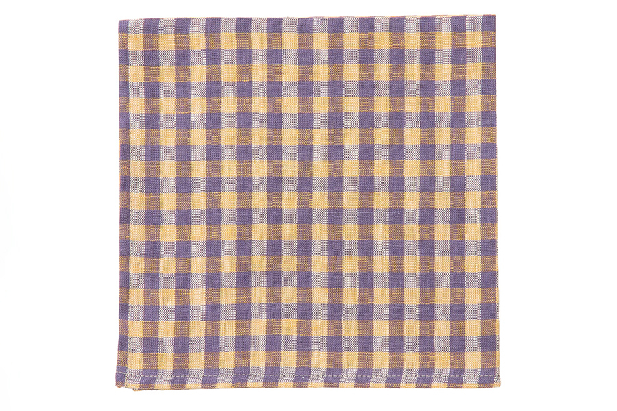 fog linen work - 亞麻餐巾 / 紫黃嘉頓格紋