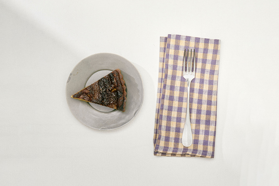 fog linen work - 亞麻餐巾 / 紫黃嘉頓格紋