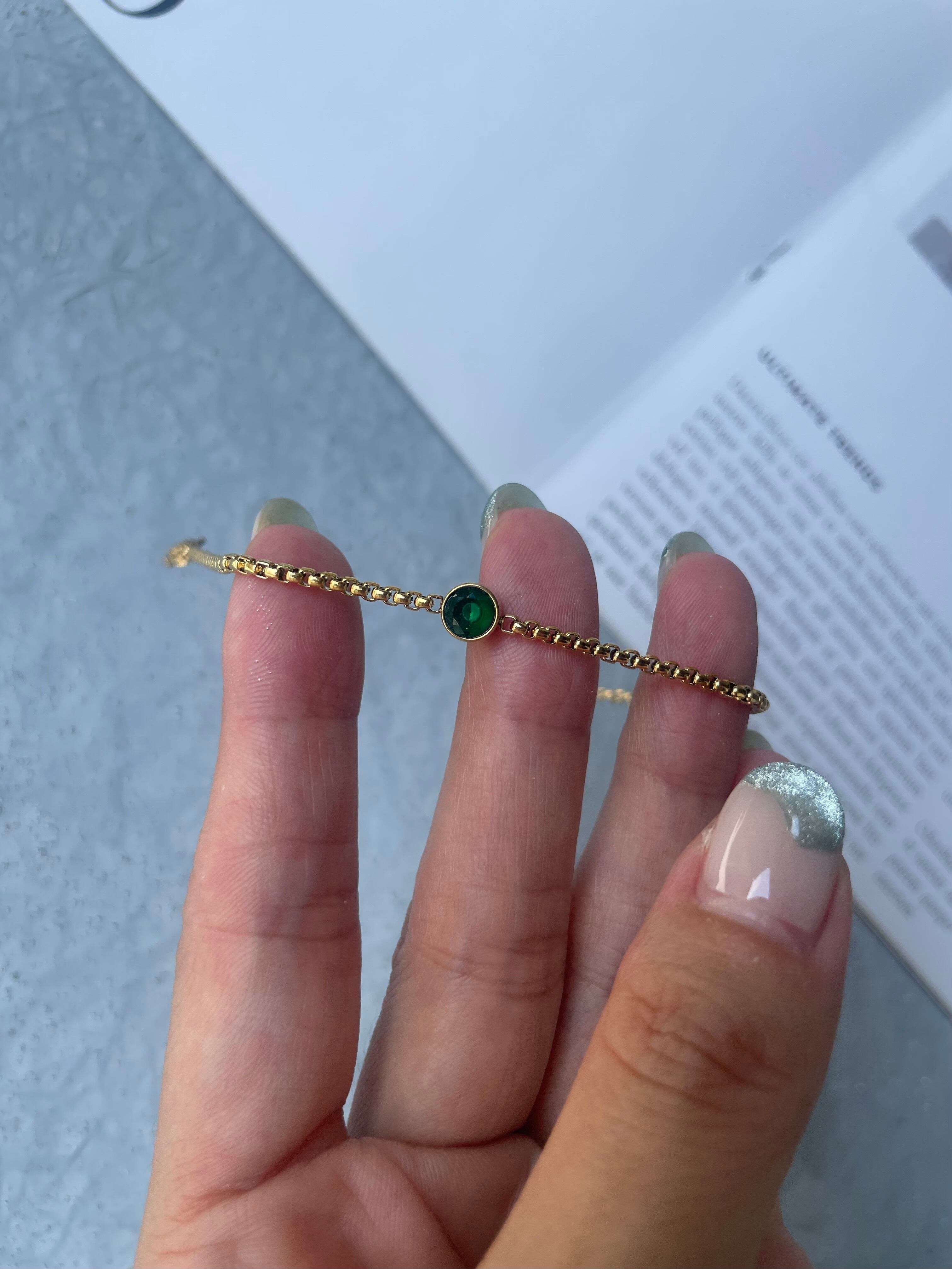 green stone bracelet