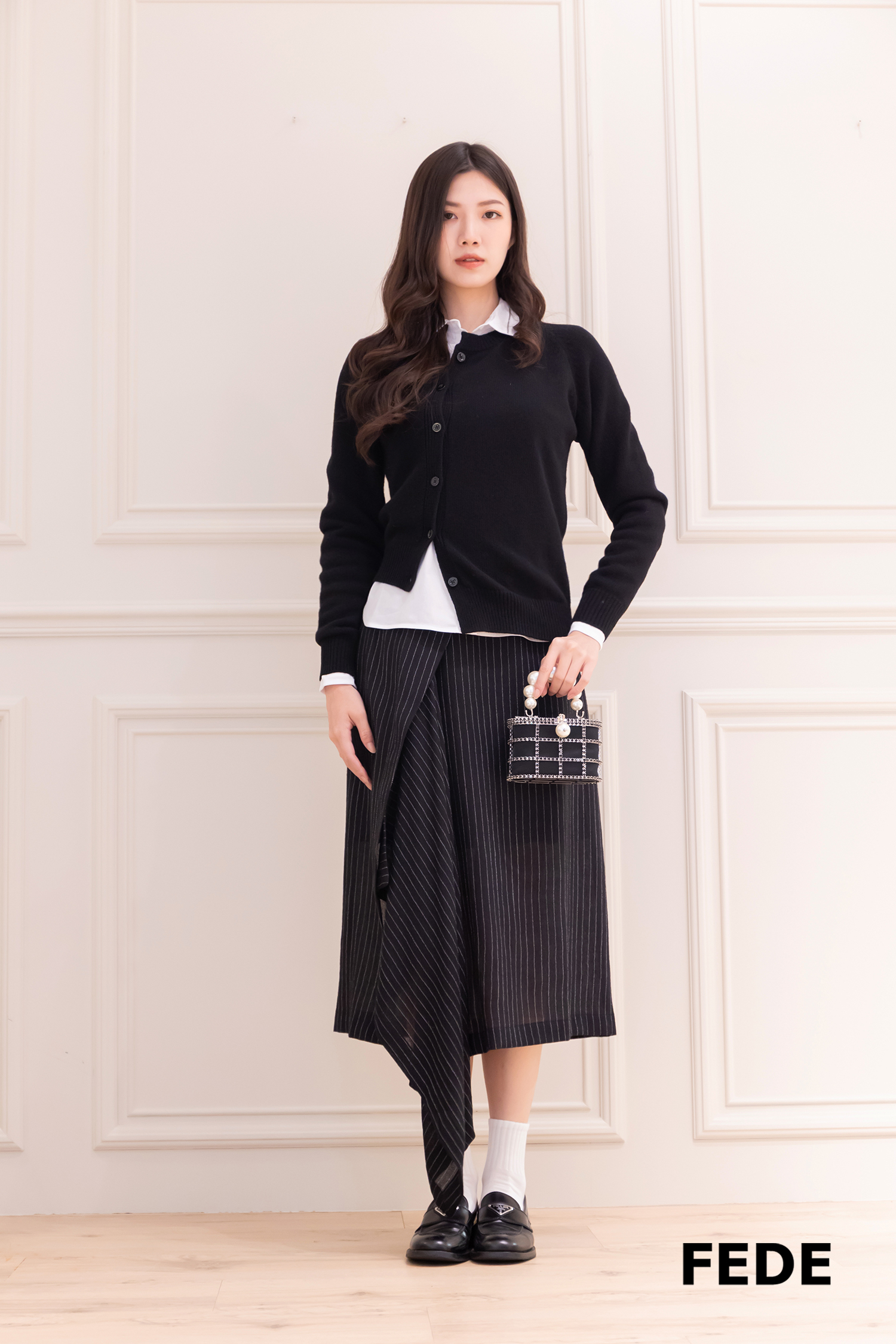 LORENA 條紋不規則長裙