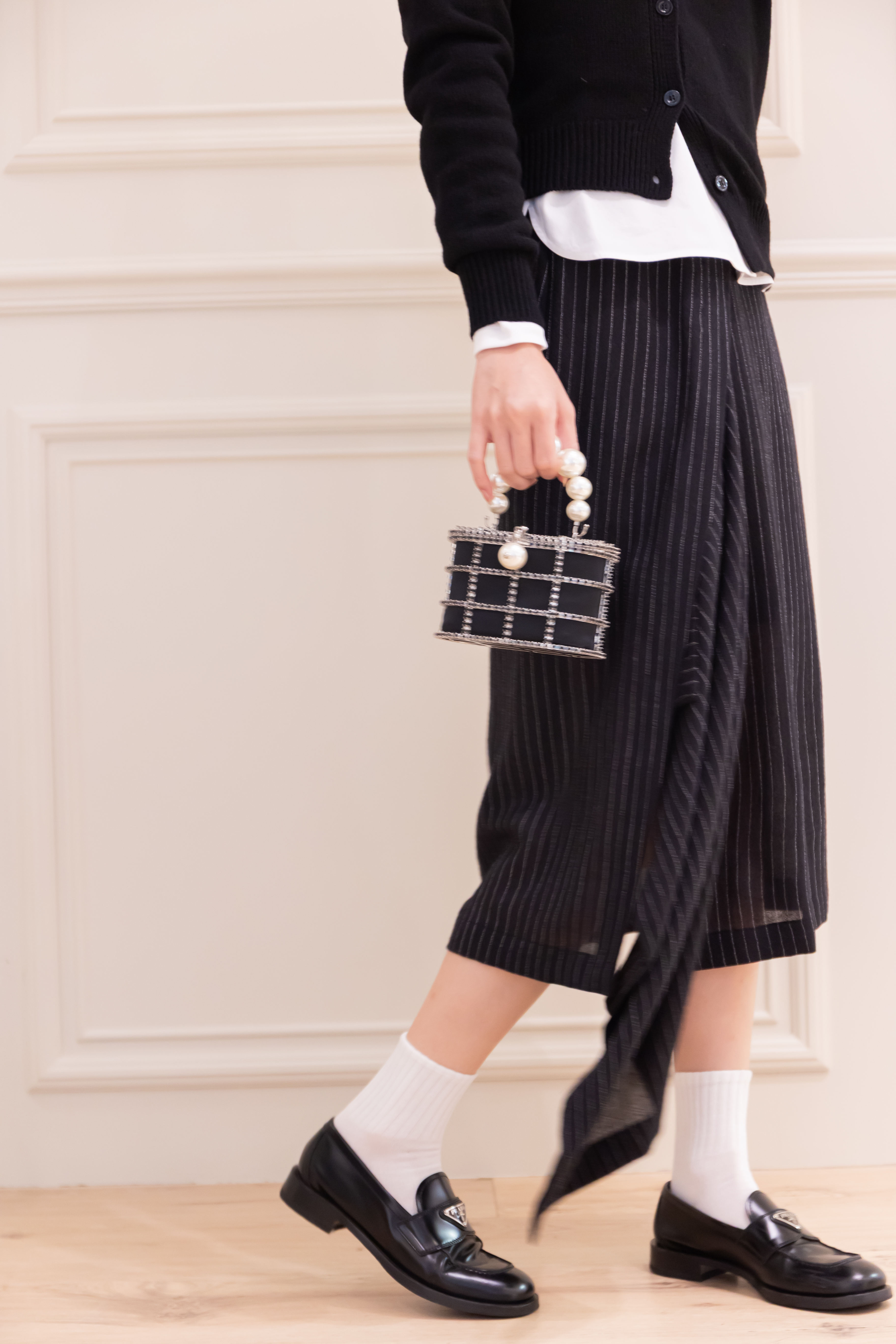 LORENA 條紋不規則長裙