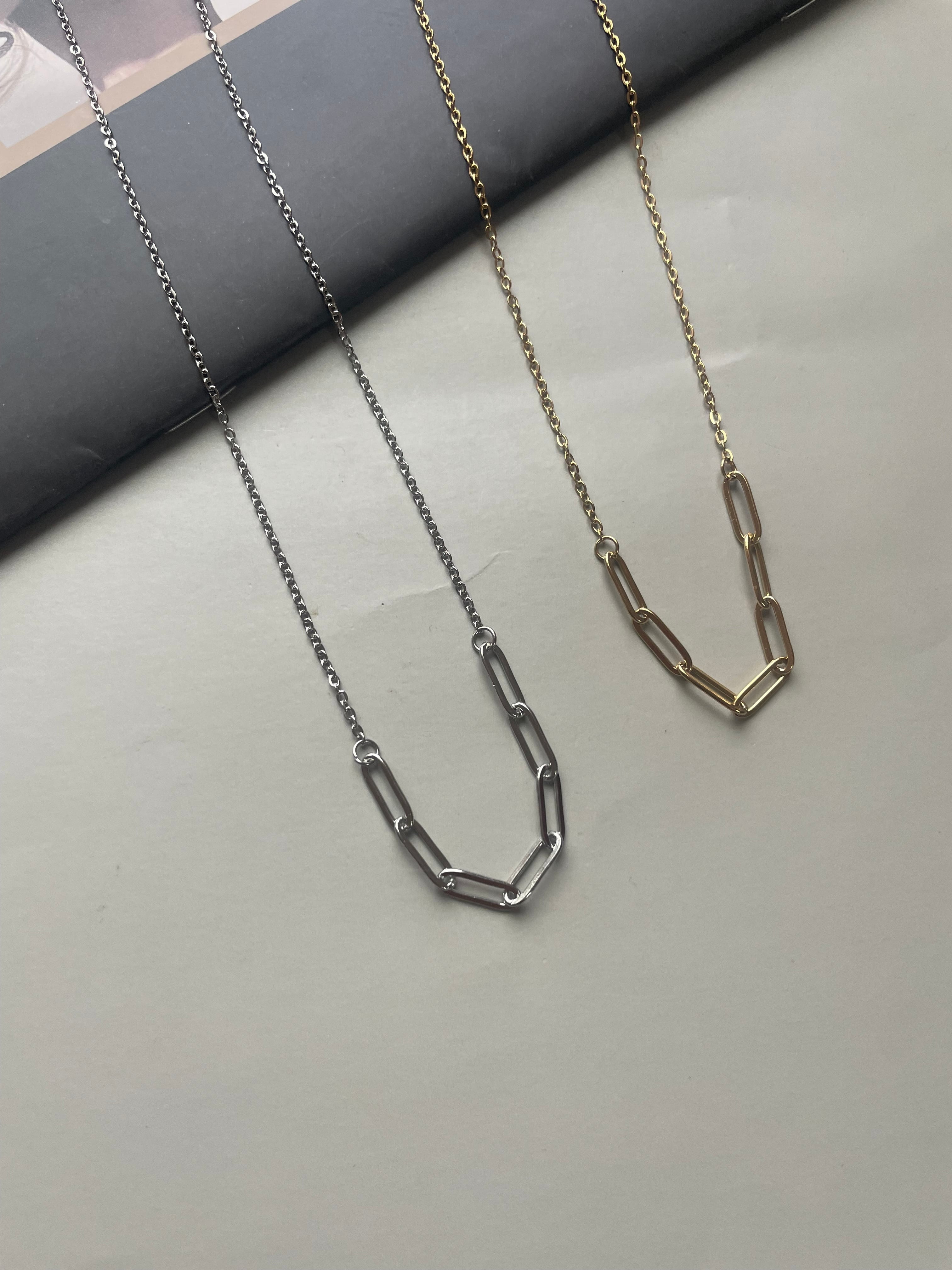 paper clip link chain necklace