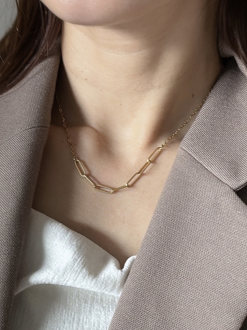 paper clip link chain necklace