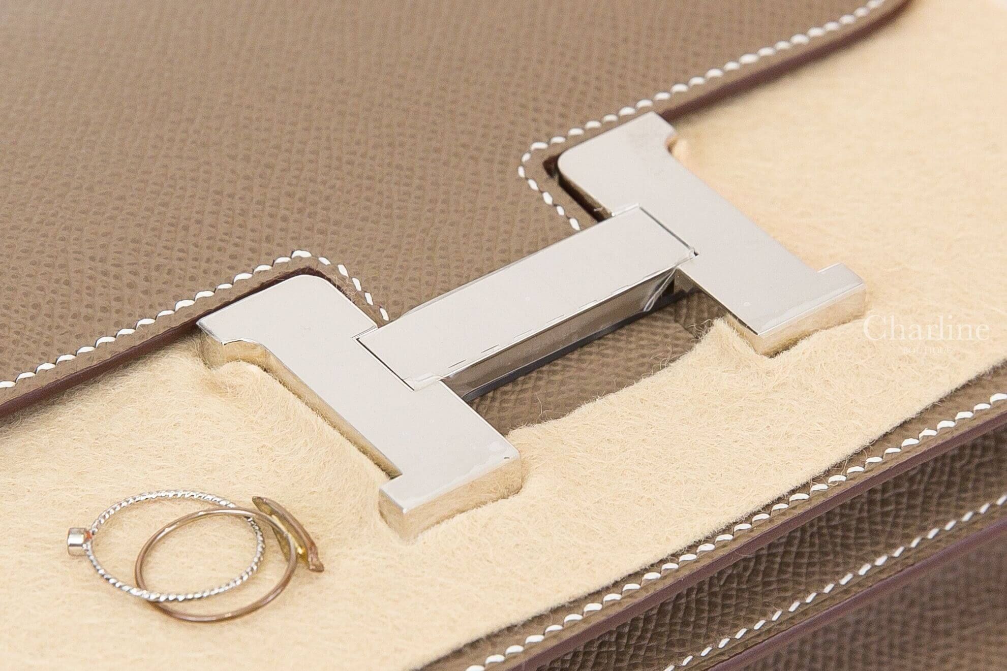 Hermès Mini Constance III 18cm 18 Etoupe Epsom 大象灰銀釦鏡面款