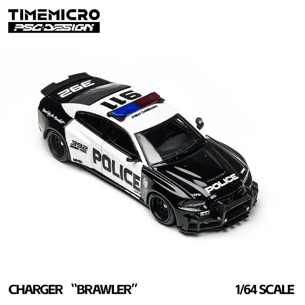 PO-$170 * TIME MICRO * 1:64 DODGE CHARGER BRAWLER LSPD POLICE [OD45952]