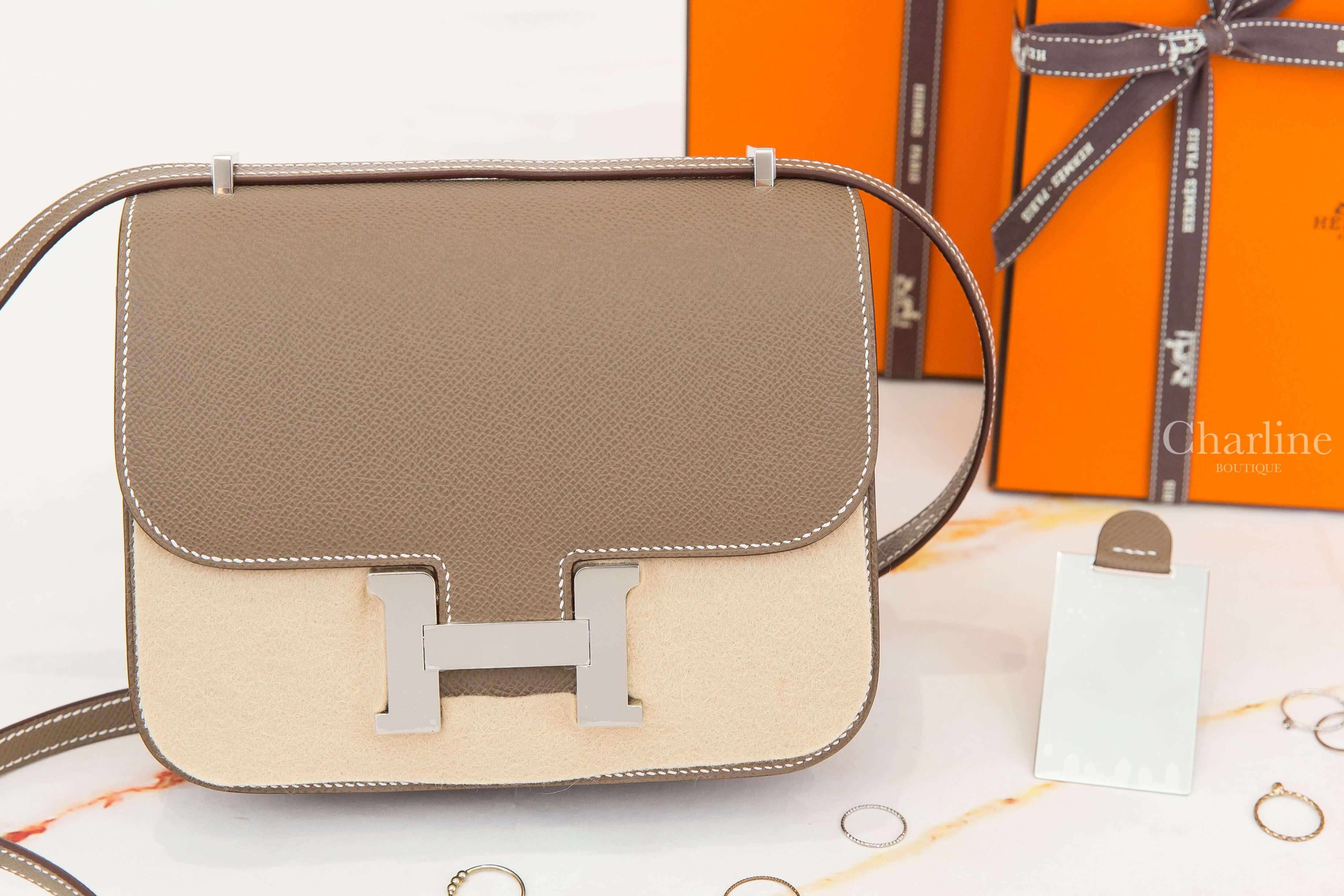 Hermès Mini Constance III 18cm 18 Etoupe Epsom 大象灰銀釦鏡面款