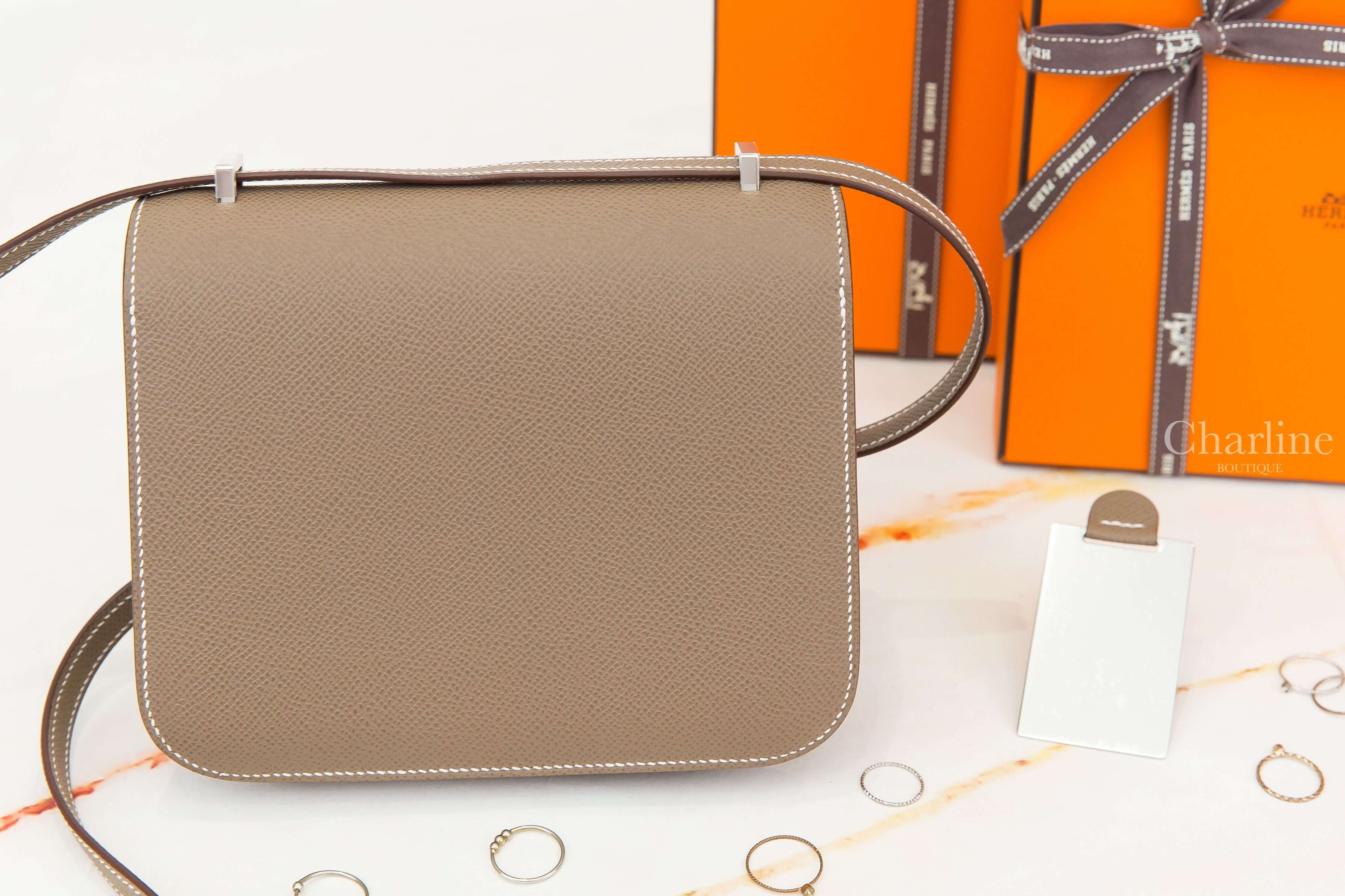 Hermès Mini Constance III 18cm 18 Etoupe Epsom 大象灰銀釦鏡面款-Charline Boutique 精品代購