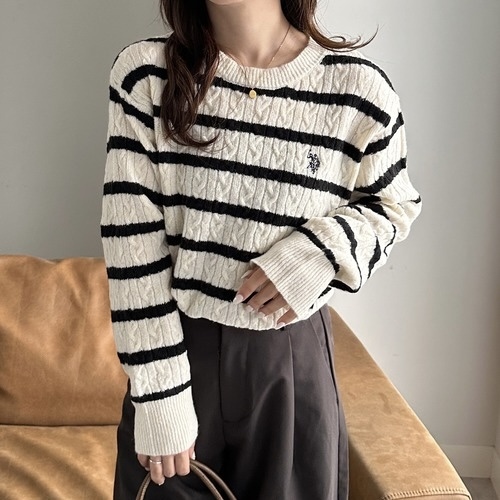 U.S. POLO ASSN. x RANAN 麻花針織 上衣 長袖 別注款 61317712