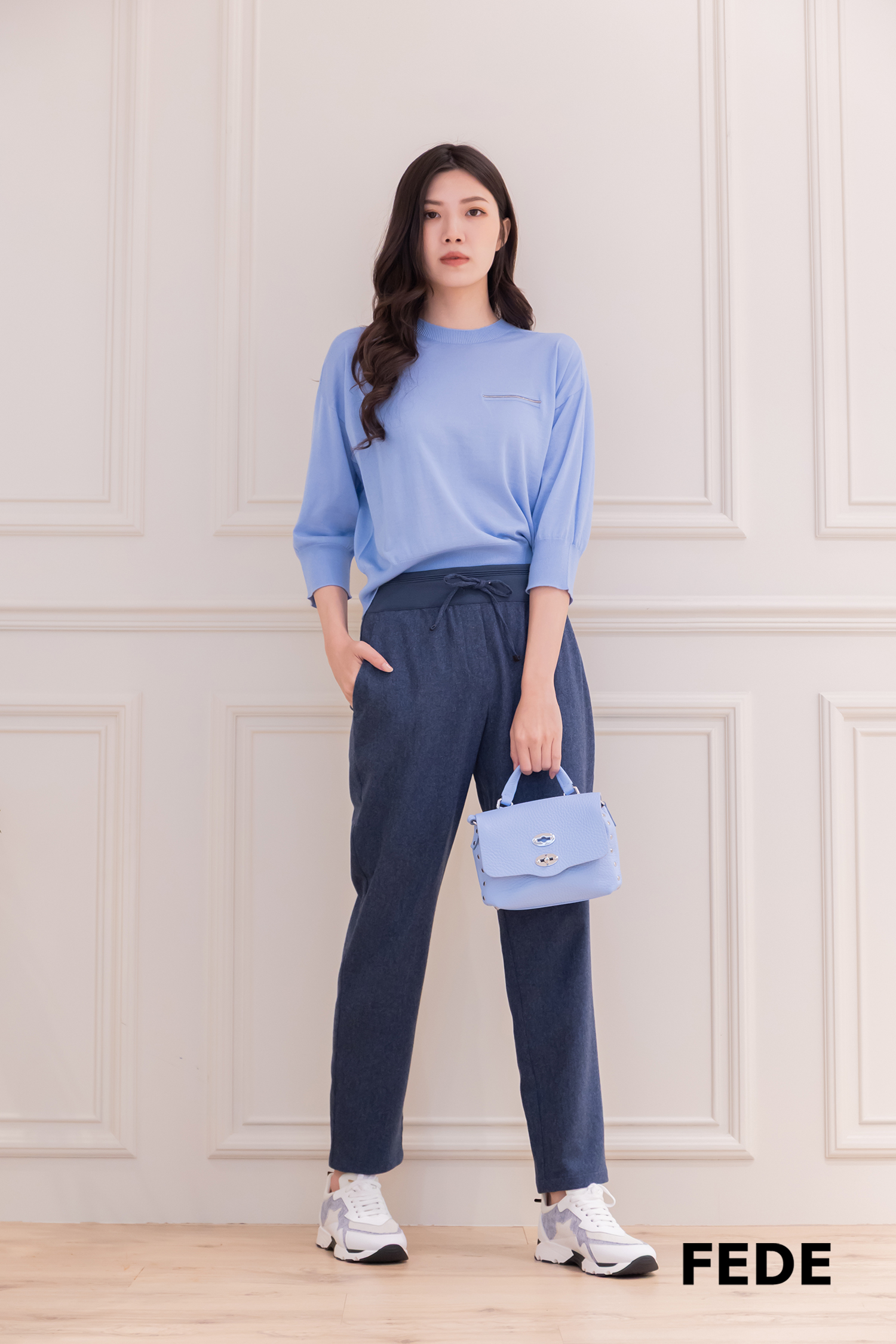 LORENA 羅紋抽繩經典褲