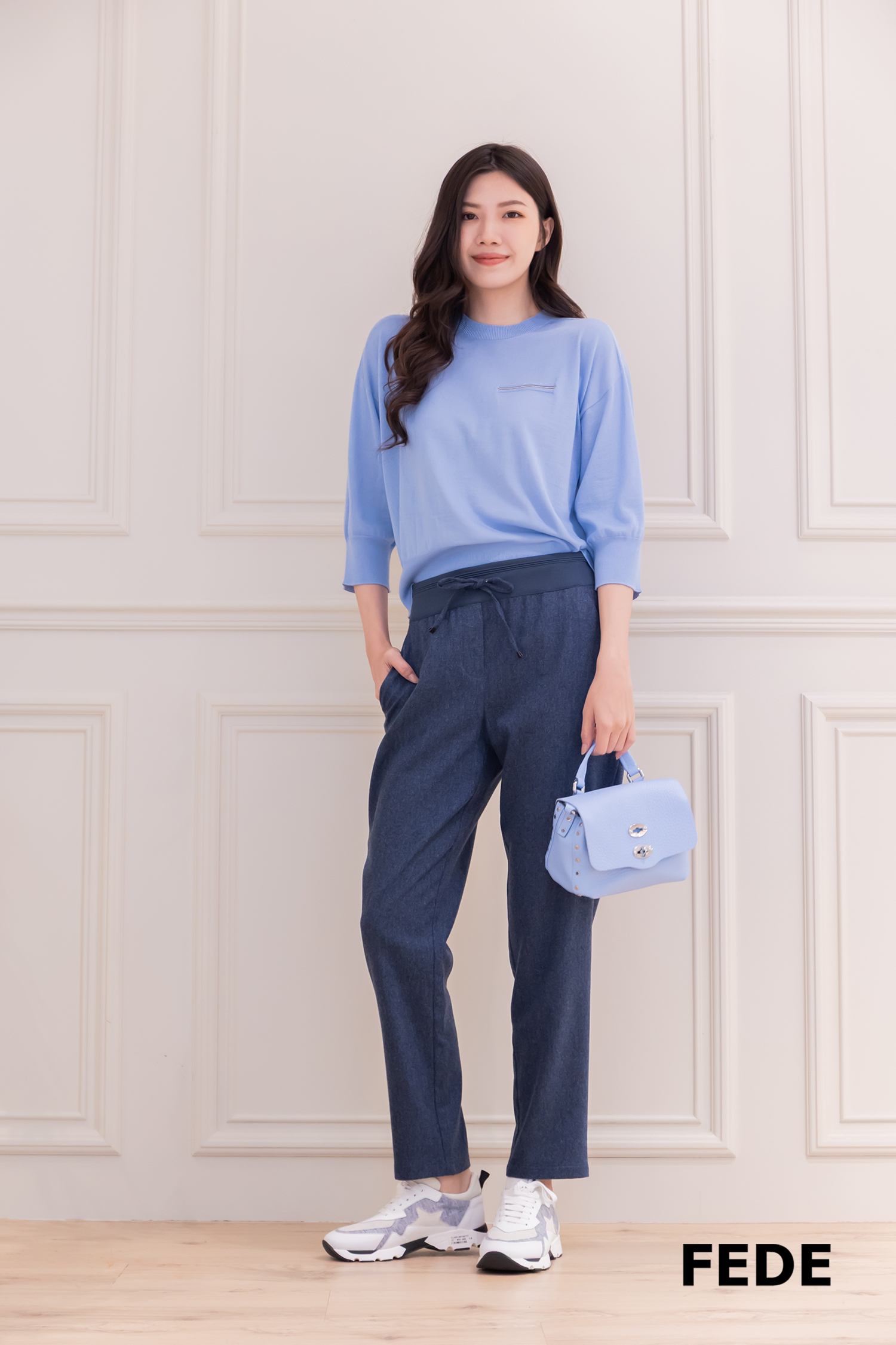 LORENA 羅紋抽繩經典褲