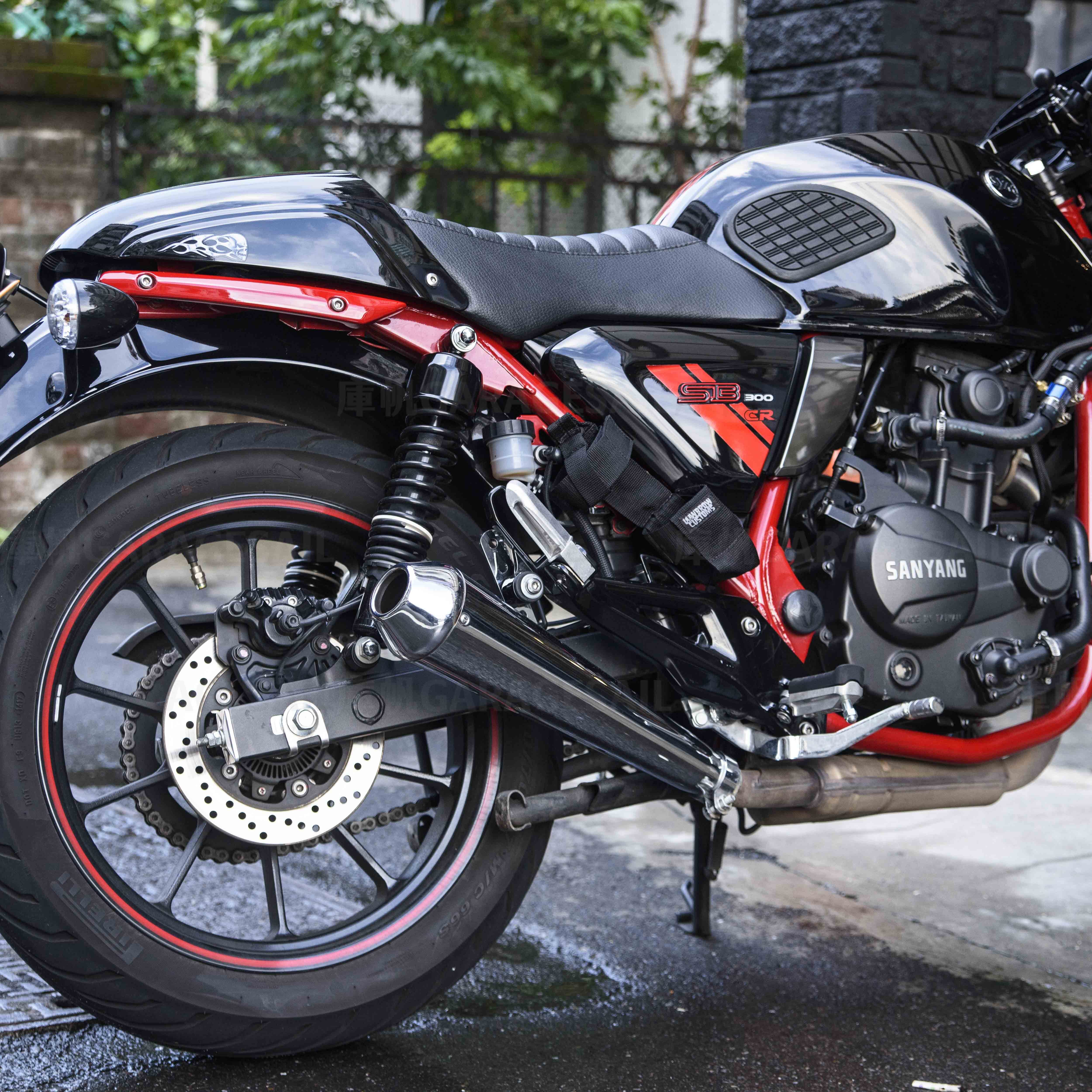 復古 雙槍 避震器 黑彈簧 365mm