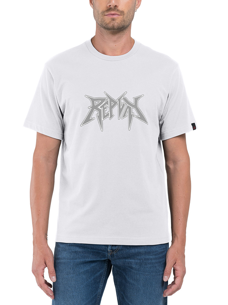 白色塗鴉字母印花T-shirt