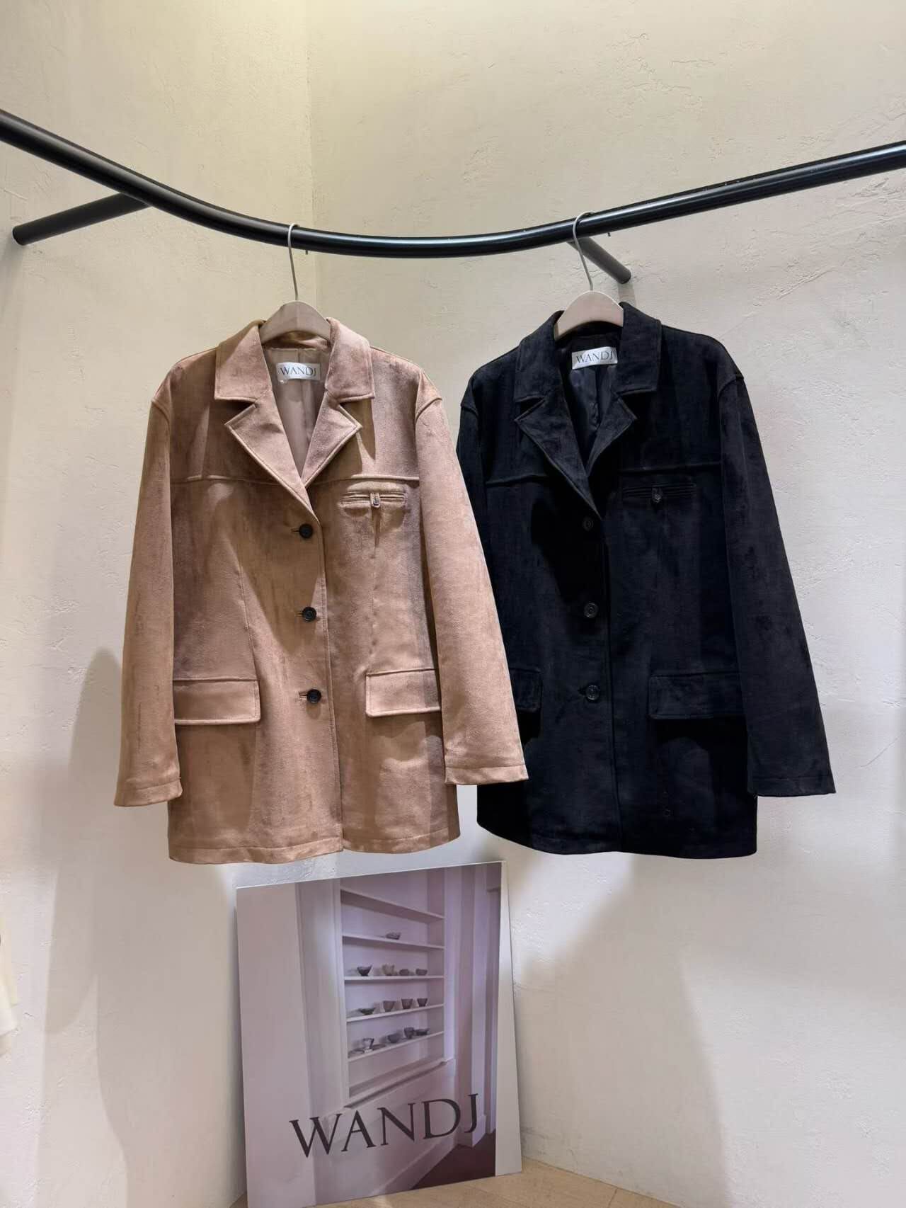 WJ5101 麂皮翻領雙口袋西裝外套