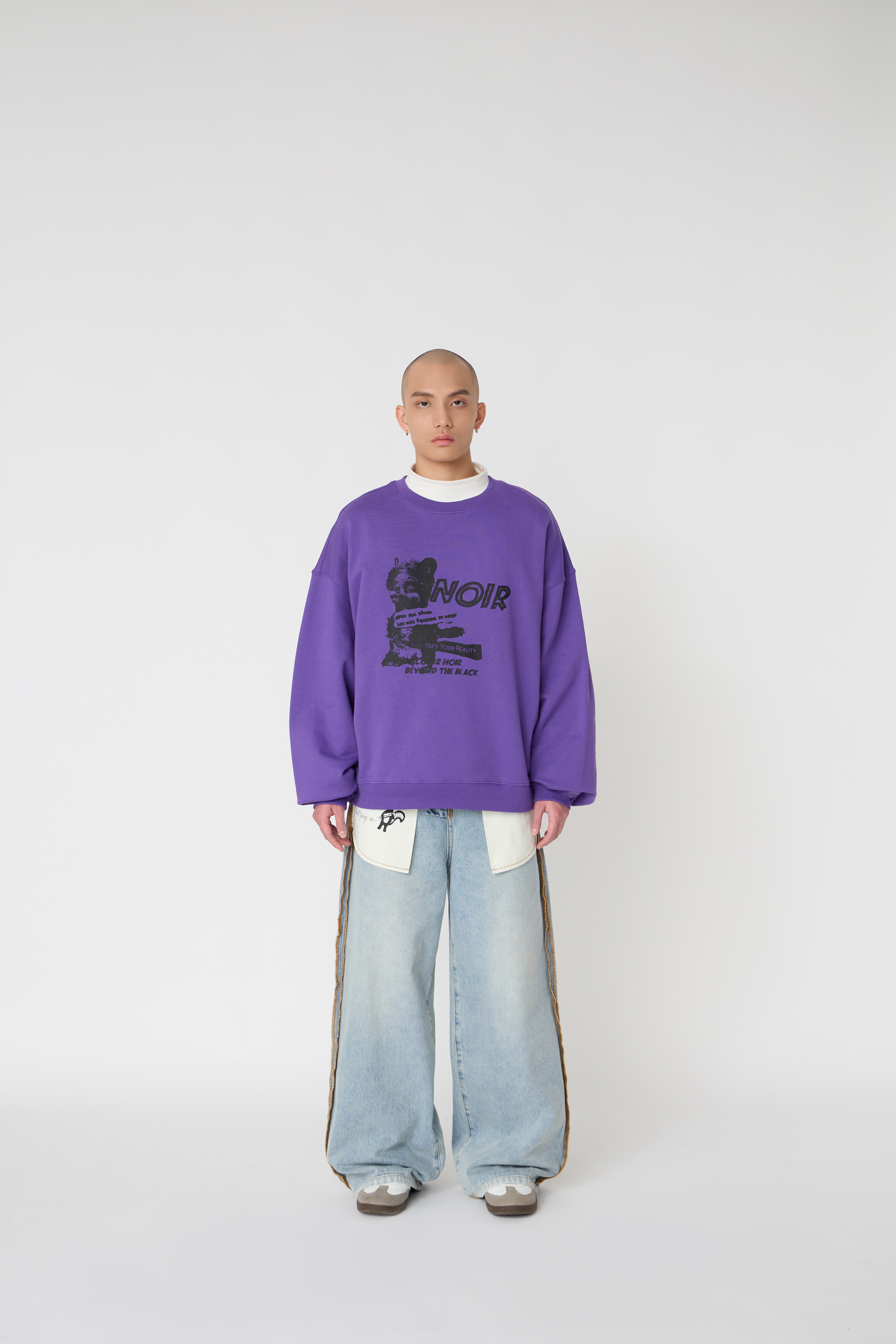 NOIR 抽象塗鴉反穿廓腿褲