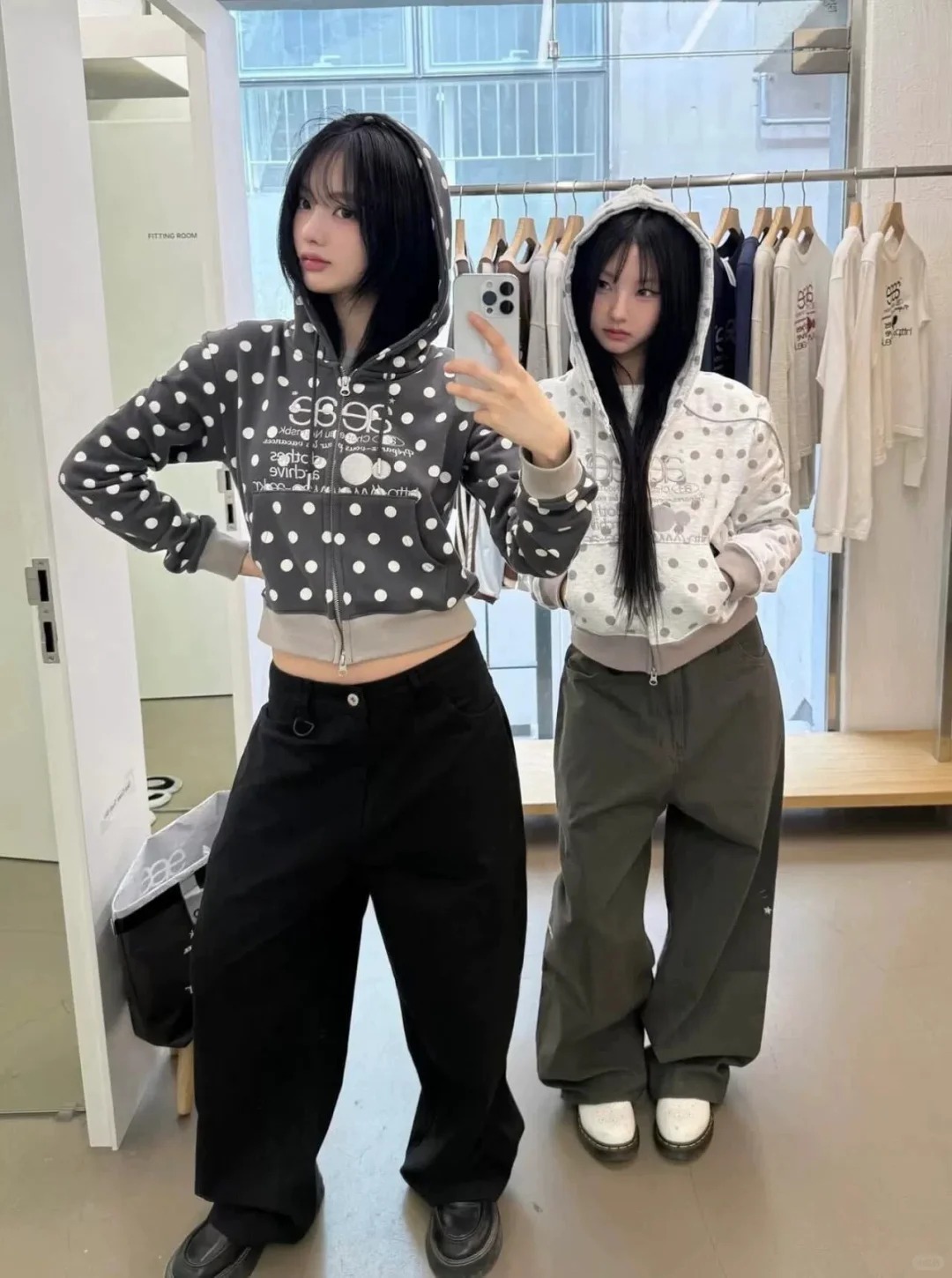 【代購】AEAE logo點點 短版長袖外套(2色)