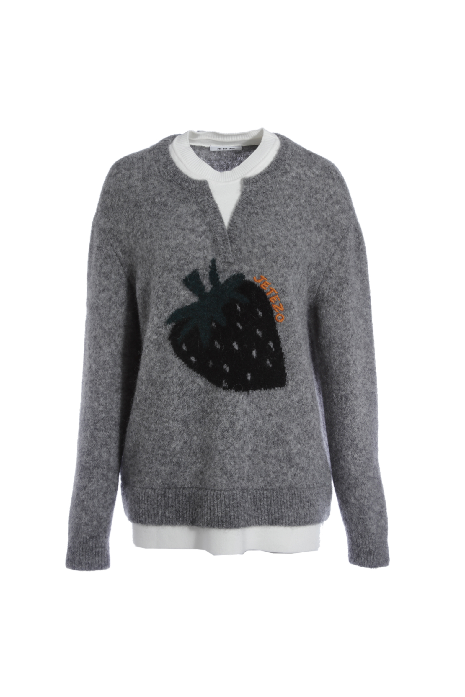 BE15228A1 絨暖莓趣立體趣味水果圖騰針織毛衣 (2色)