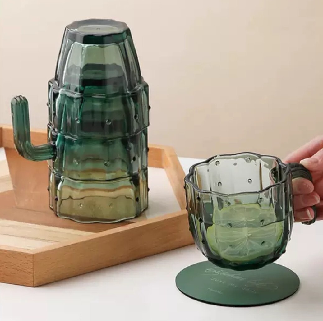 北歐風仙人掌造型玻璃杯組