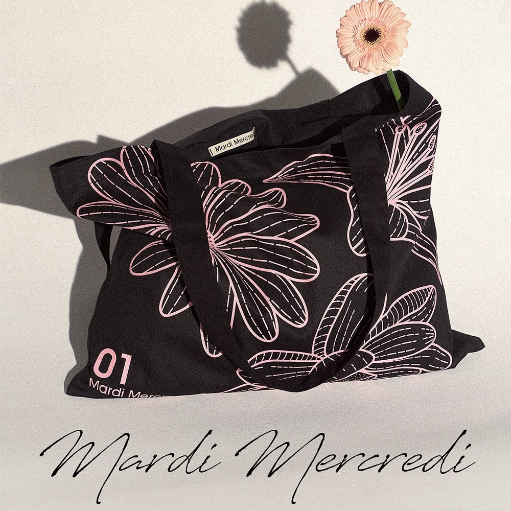 韓國｜MARDI MERCREDI CANVAS BAG TRIPLE FLOWER 帆布包