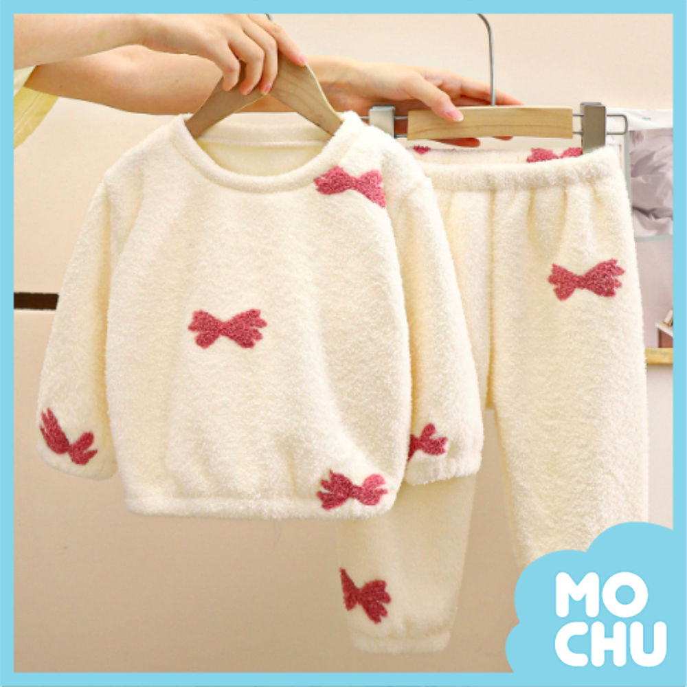 粉紅結加絨加厚居家套裝