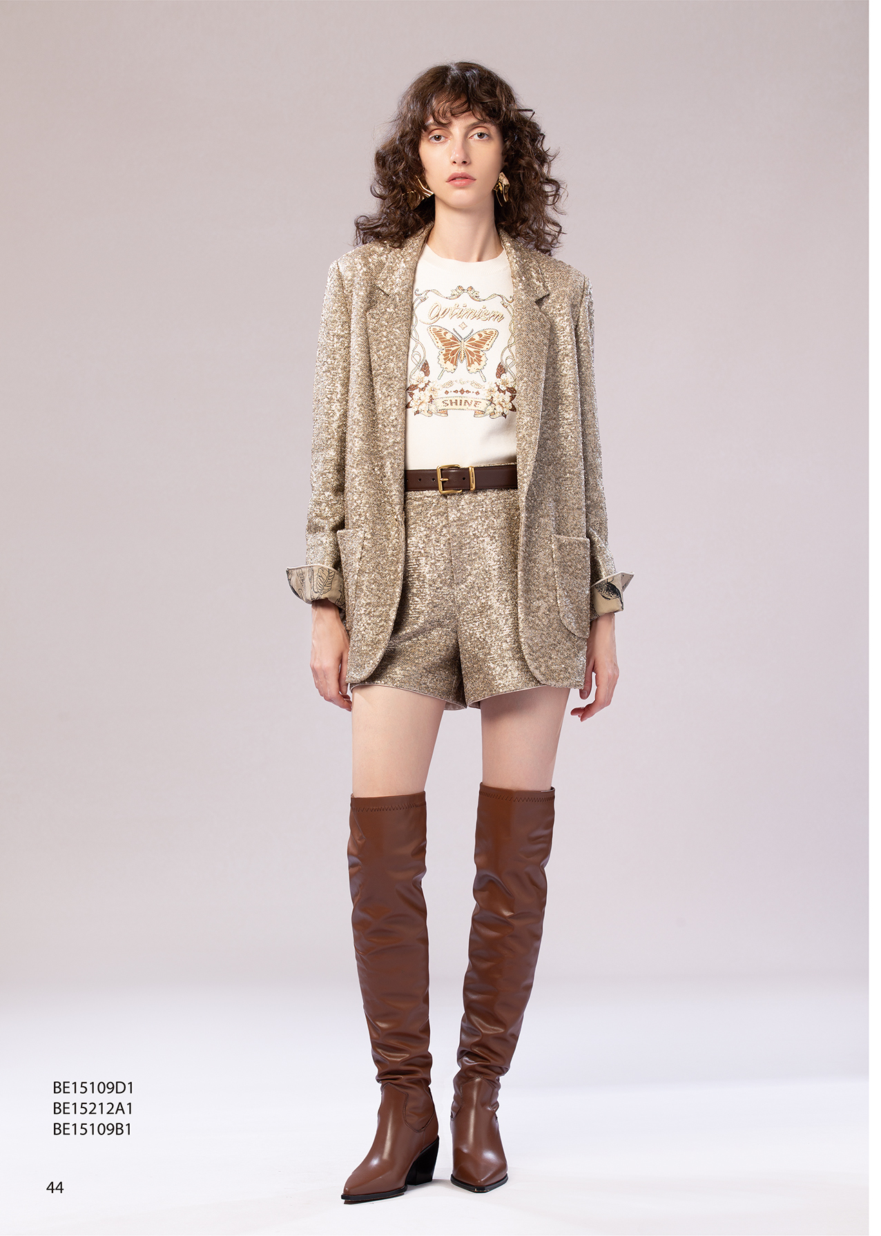 BE15212A1 樂光花語復古浪漫蝴蝶印花針織上衣