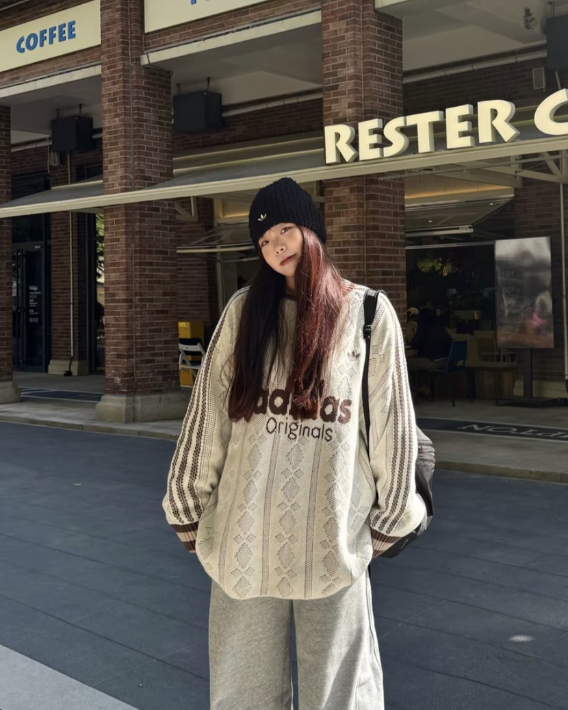 Adidas Originals U SWEATSHIRT 卡其 墨綠 毛衣 針織衫 字母 長袖 圓領 上衣