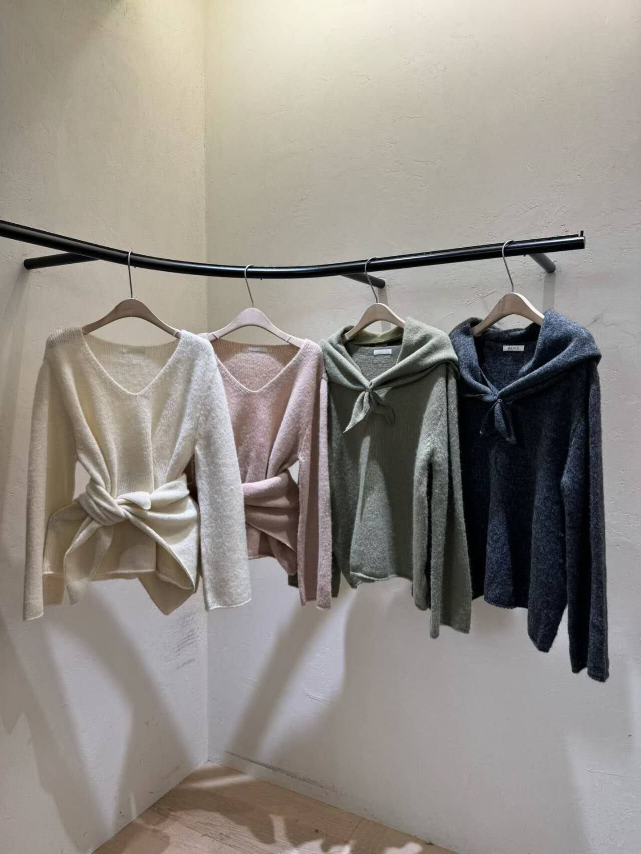 WJ5105 可拆小披肩V領軟綿長袖上衣