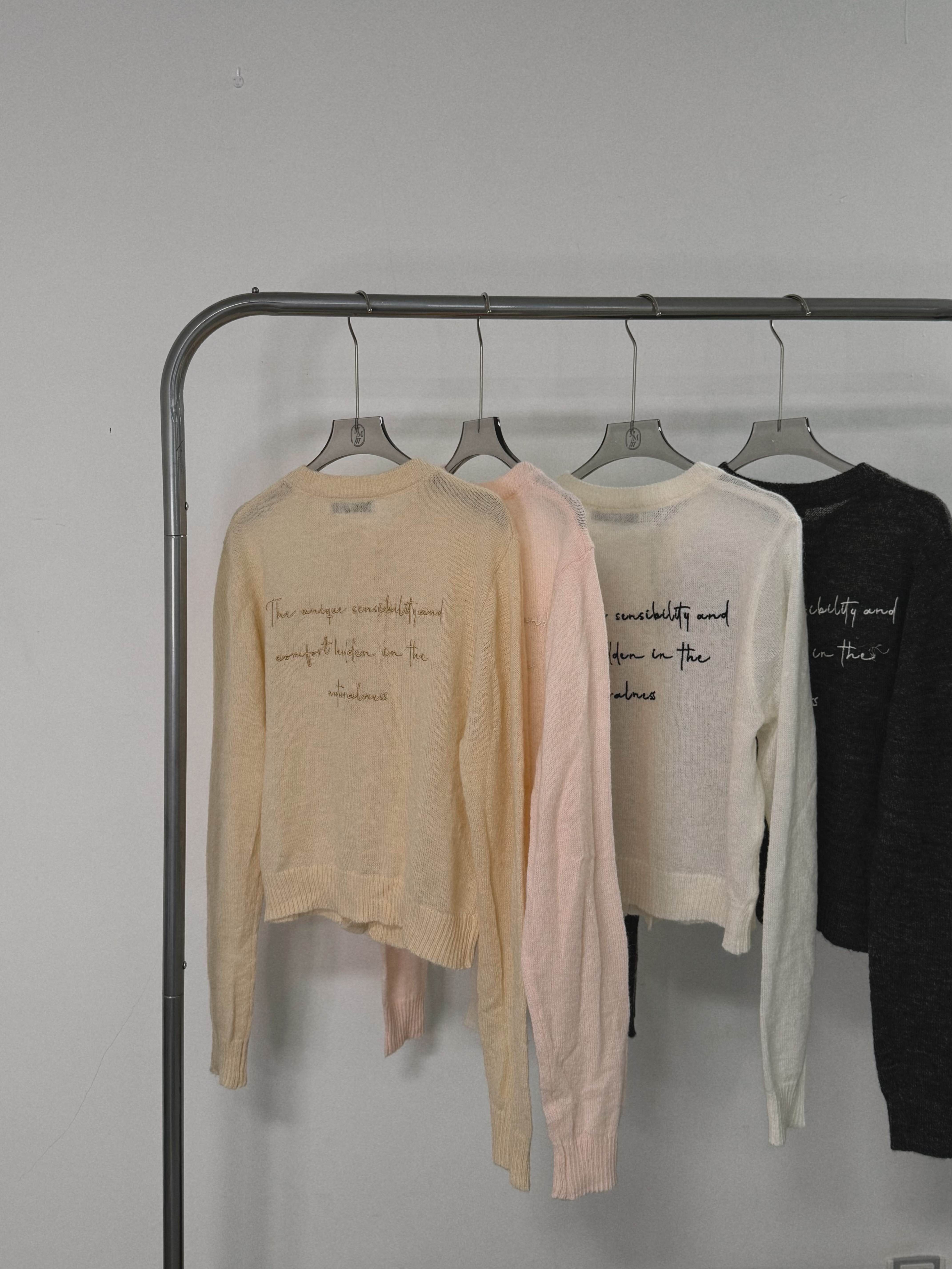 UM2502 Lettering mohair Cardigan