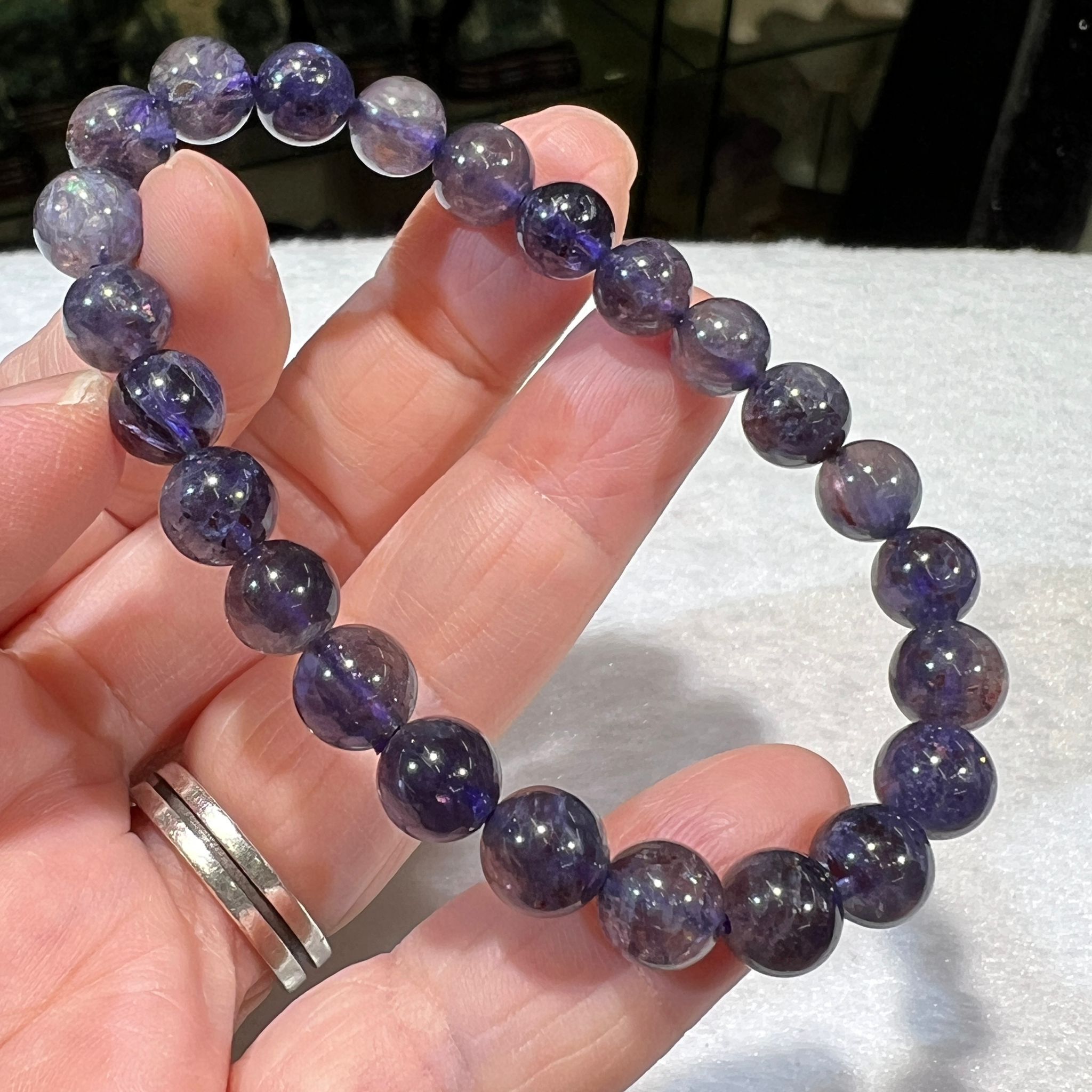 透體血滴✨堇青石手串 7.5 mm +/- #CA0016