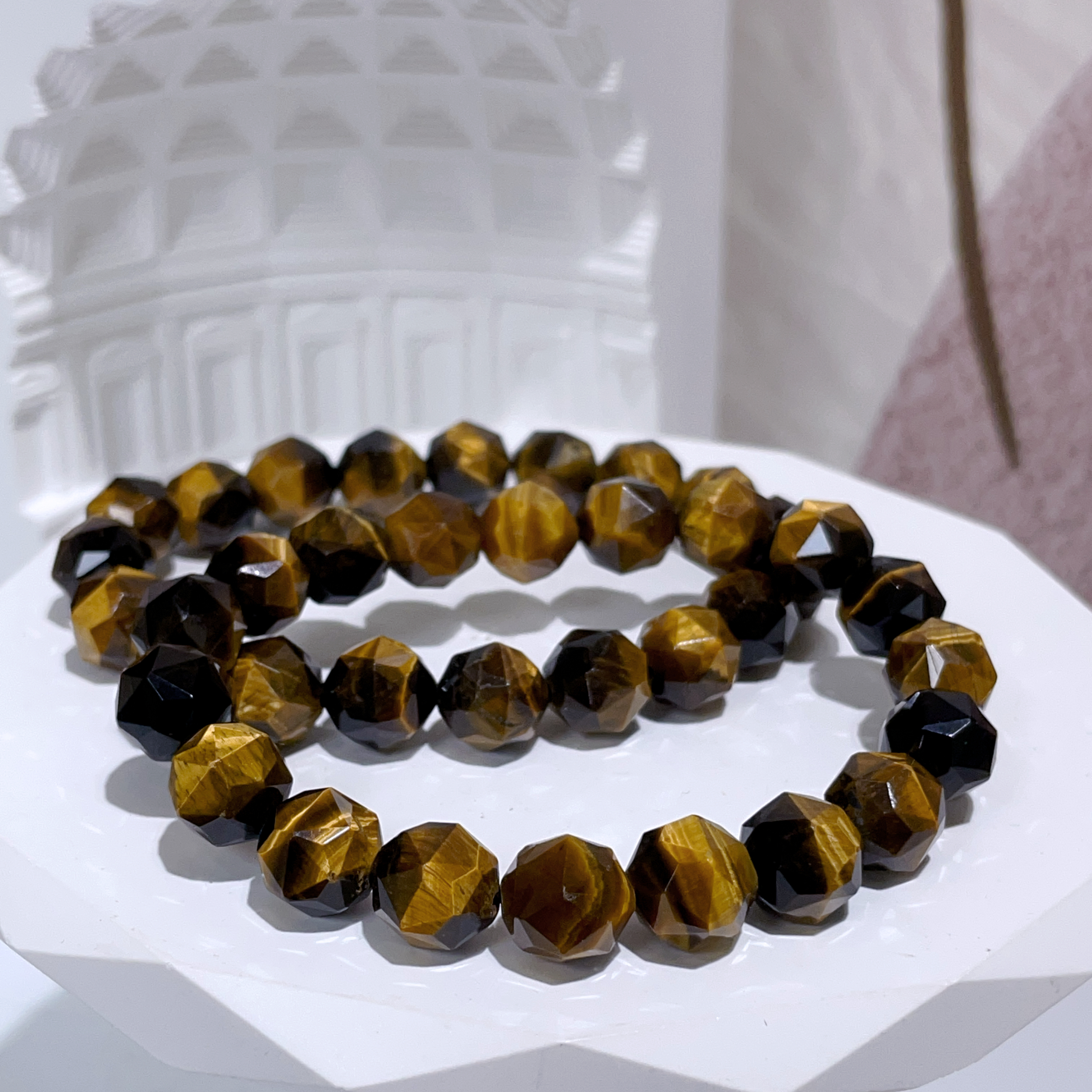 黃虎眼鑽切手串 9mm