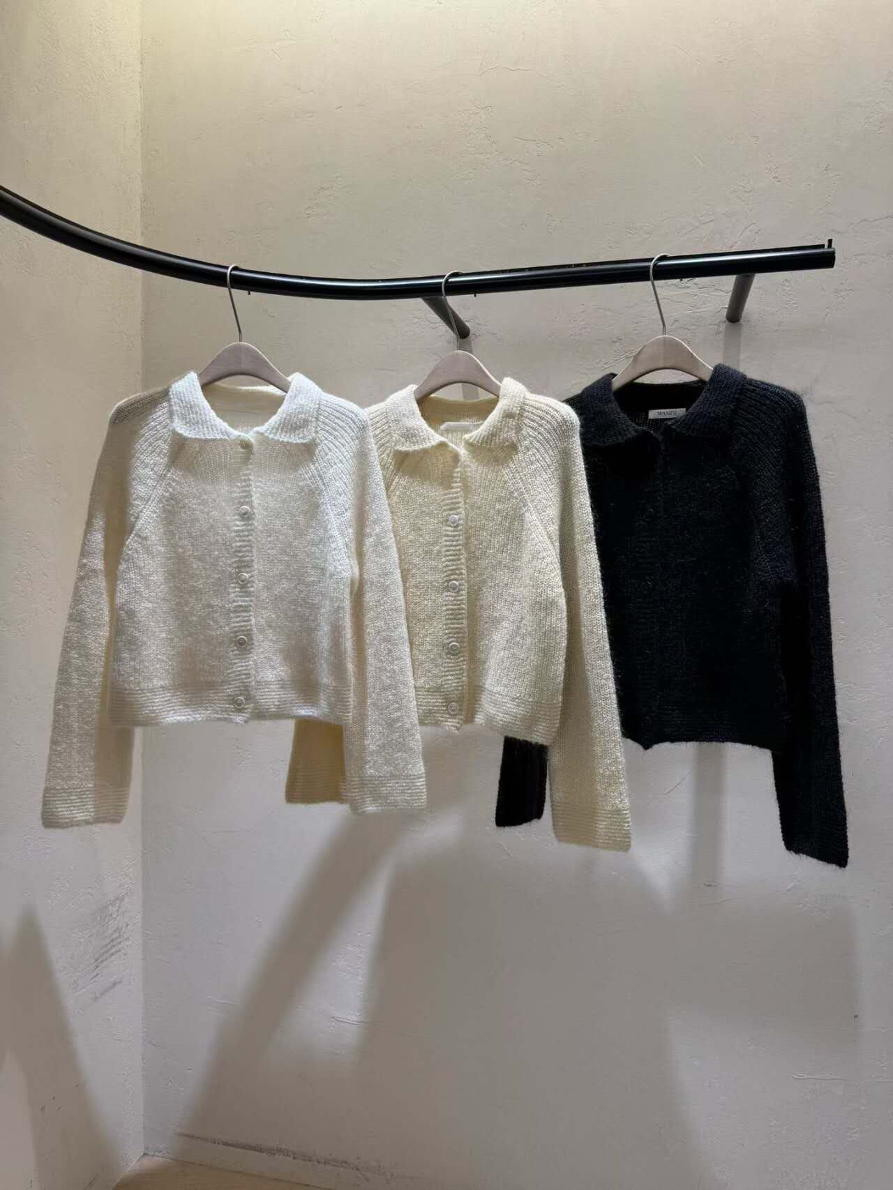 WJ5107 暗坑紋小翻領排扣毛巾上衣