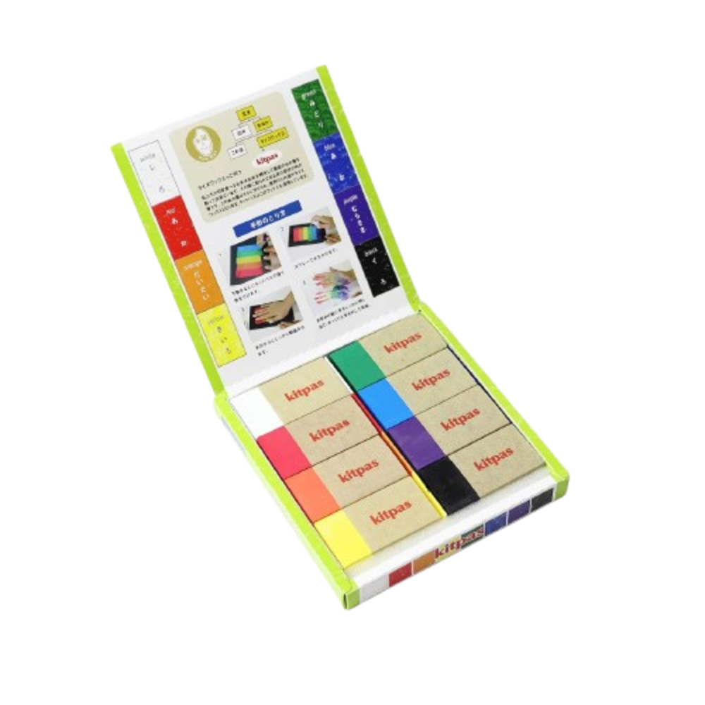 日本Kitpas 方塊蠟筆8色