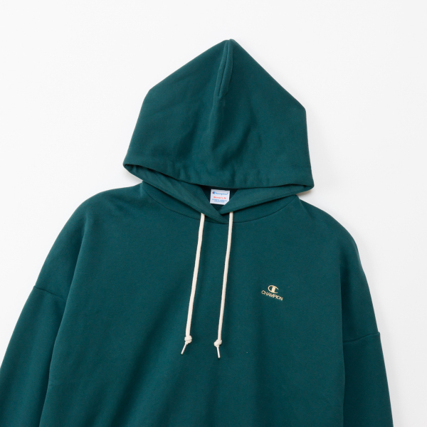 女款-CASUAL 寬版刺繡連帽衛衣-深綠色（CW-C104-552）