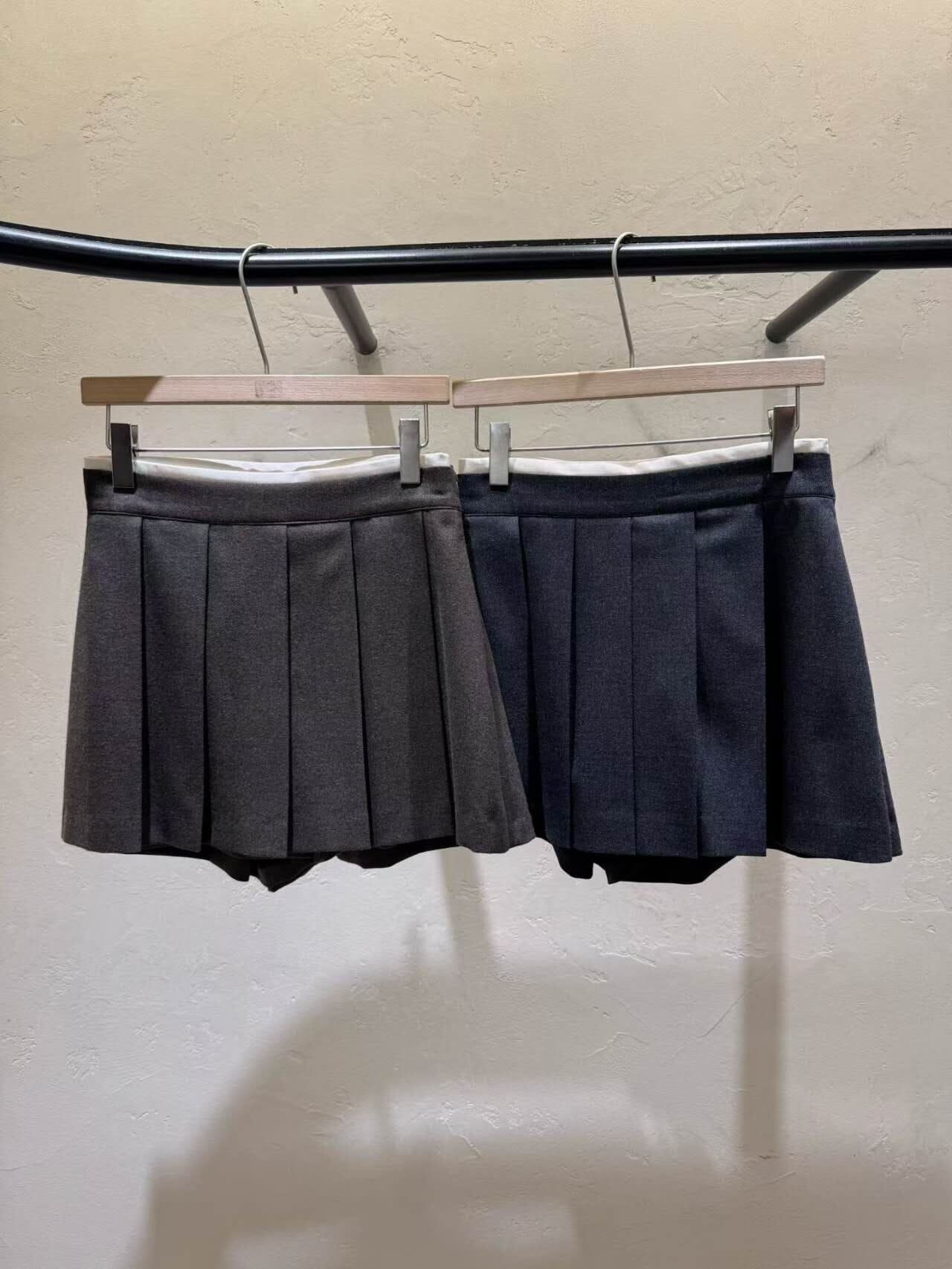 WJ5109 拼邊高腰百褶短裙褲（S/M）