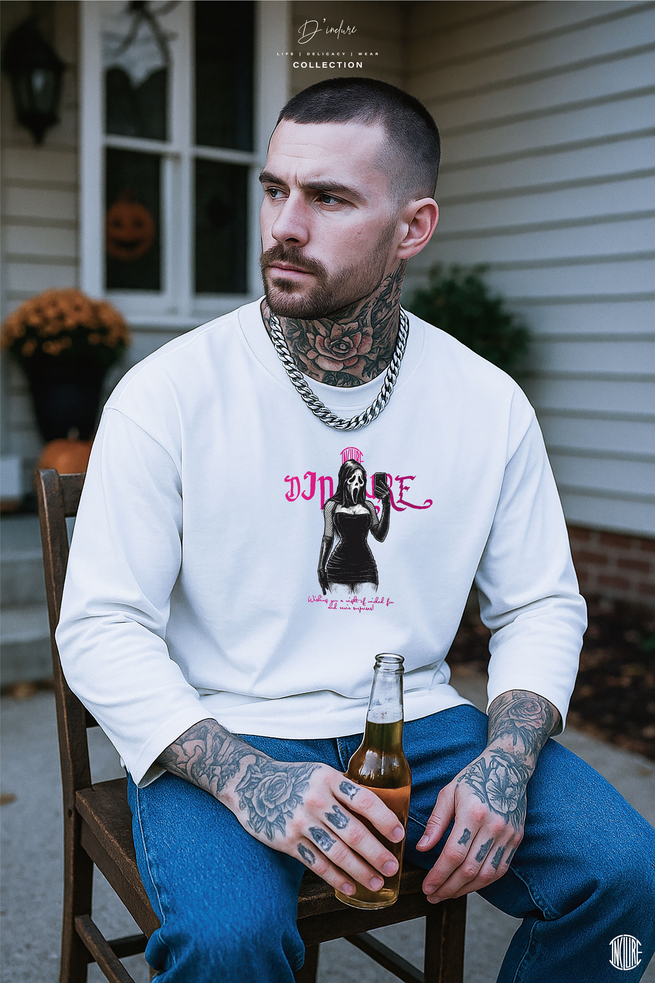 "D'INCLURE" - 萬聖女郎.萬聖限定薄長T〈DIN2512〉