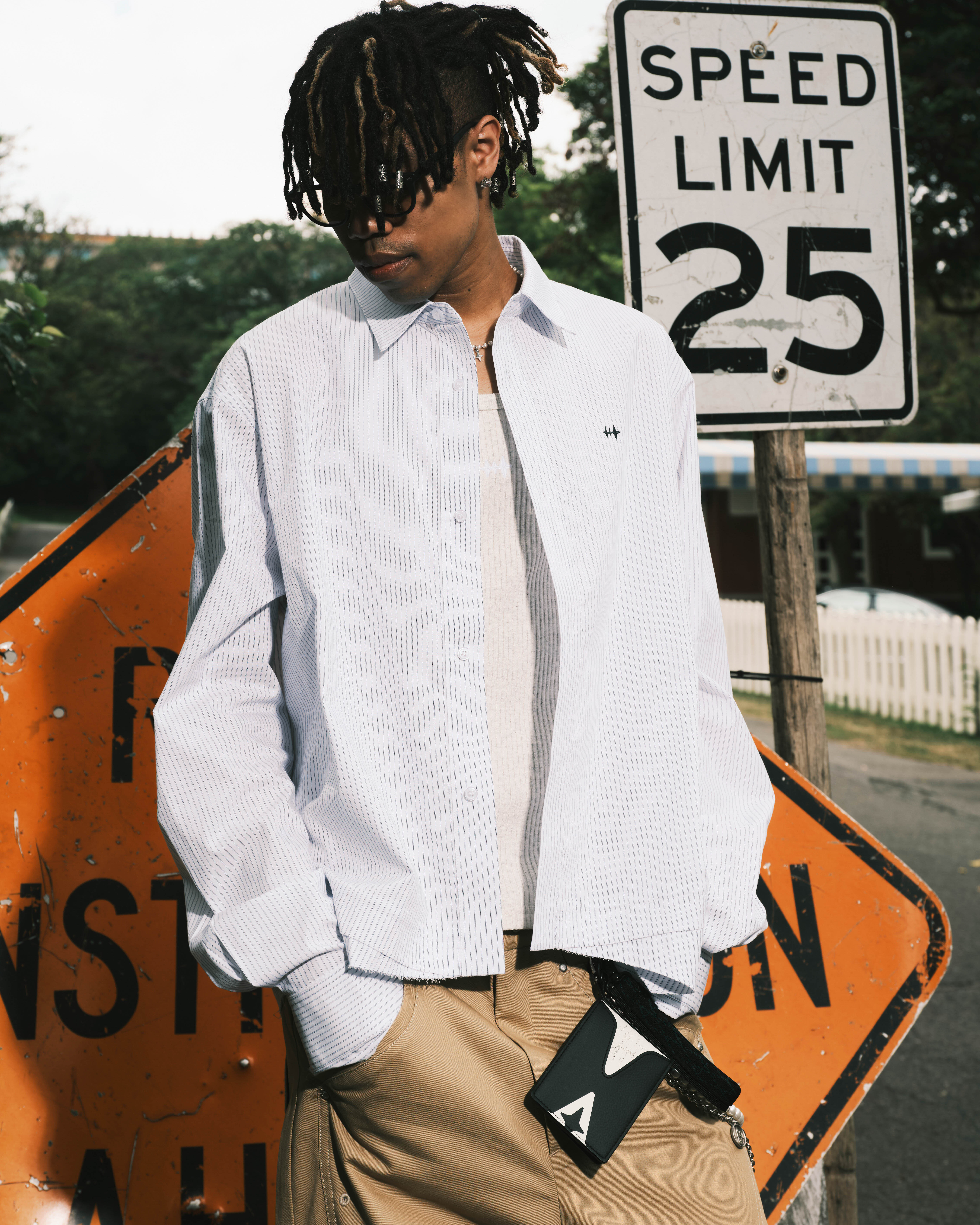 ARC BASIC STRIPED SHIRT - WHITE