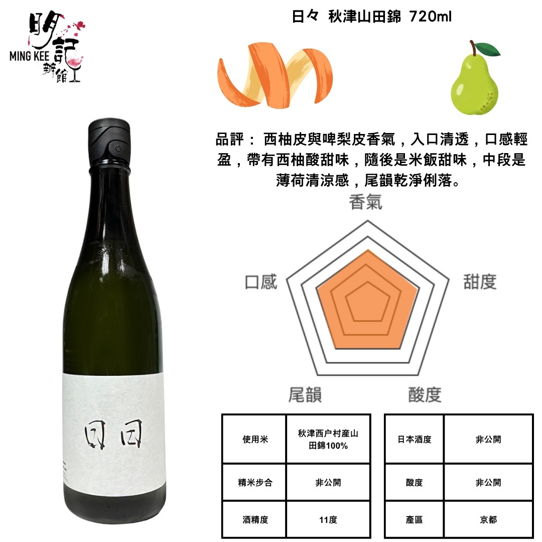 日日 秋津山田錦 720ml