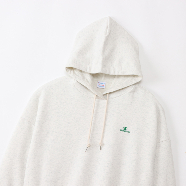 女款-CASUAL 寬版刺繡連帽衛衣-淺米色（CW-C104-810）