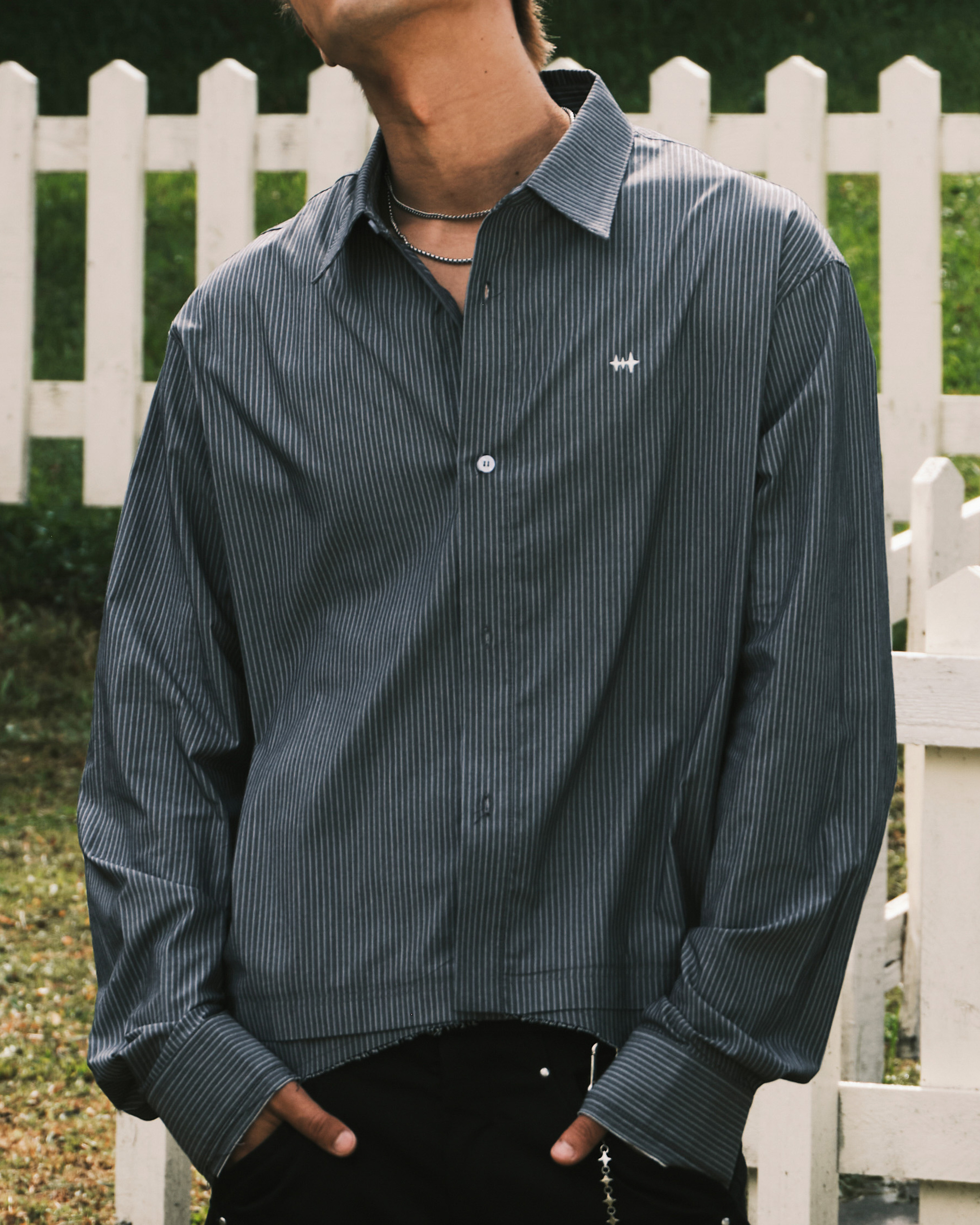 ARC BASIC STRIPED SHIRT - BLACK