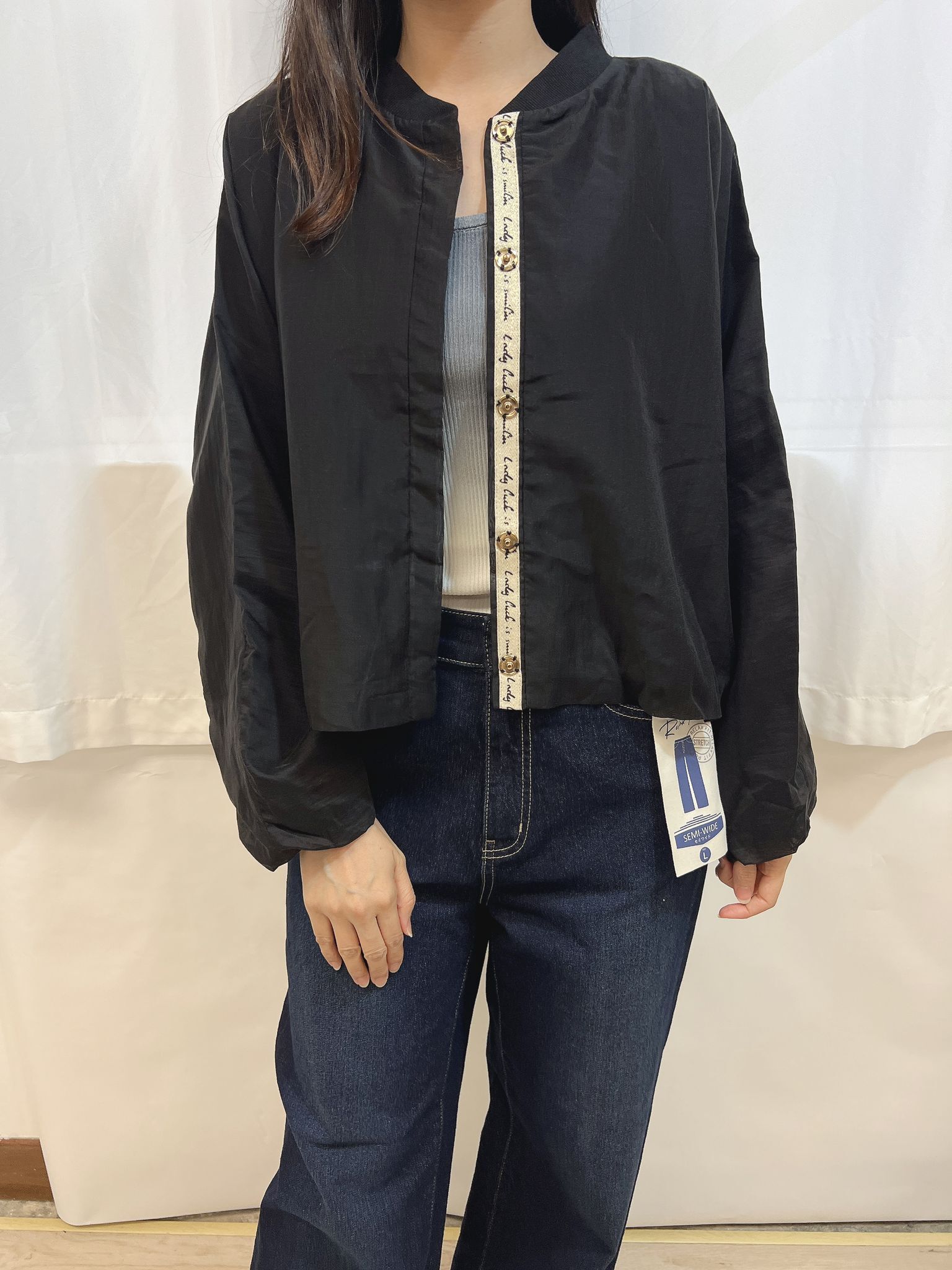 Ss 袖織帶薄外套