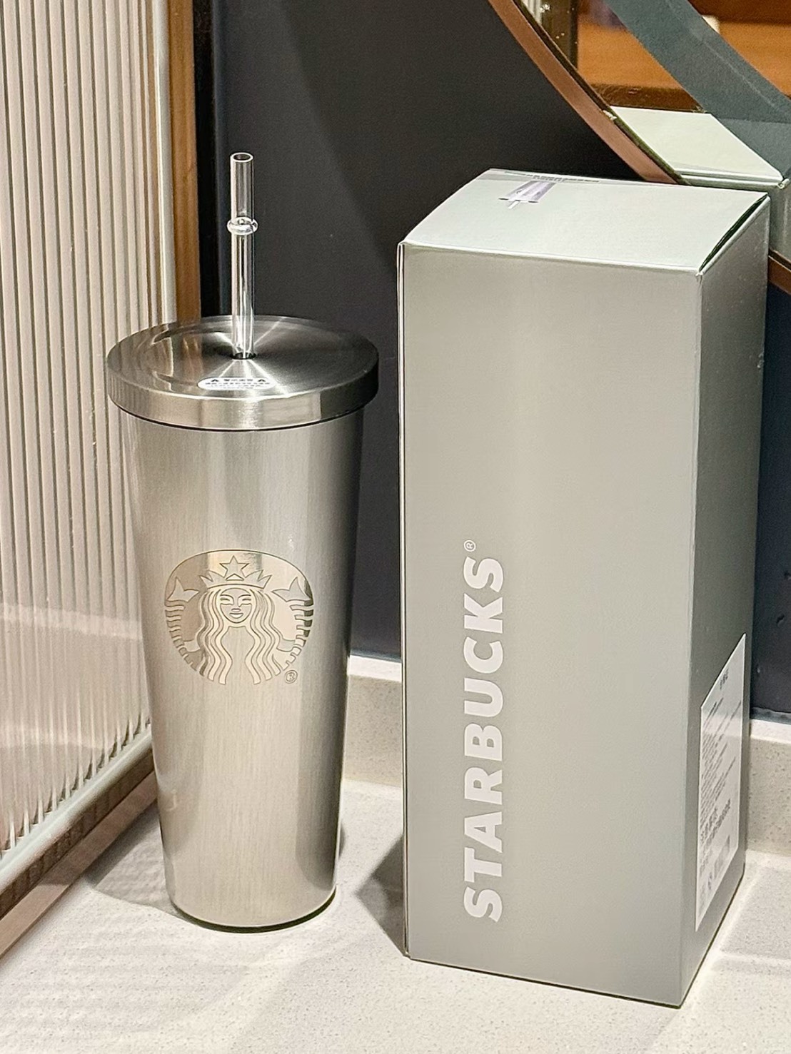 STARBUCKS星巴克 貓眼漸變不鏽鋼吸管杯