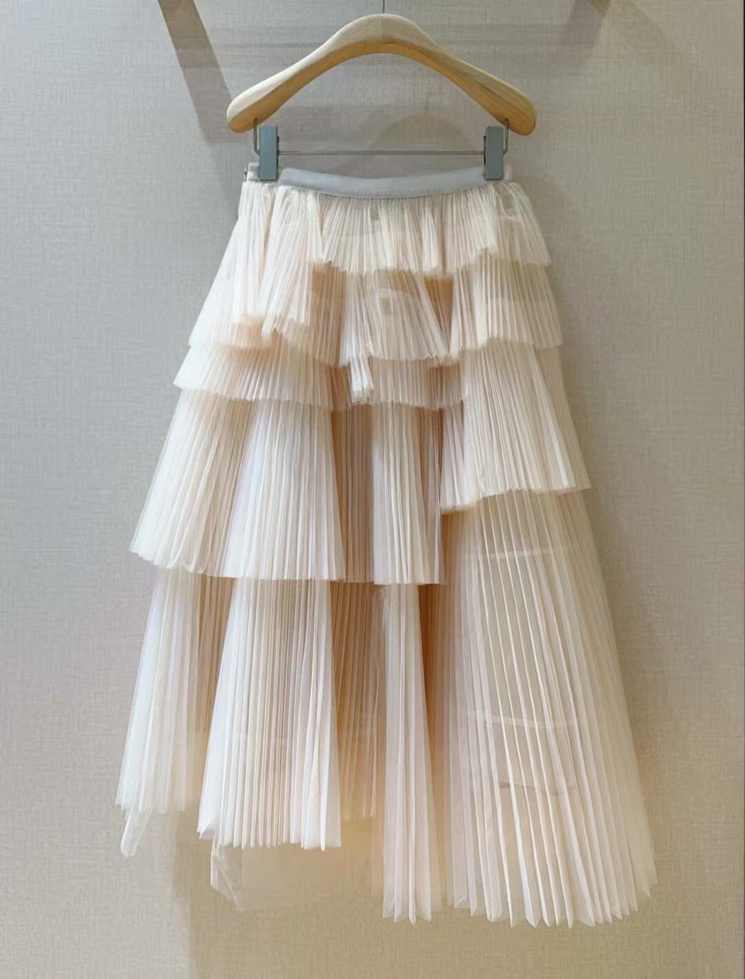 不規則細褶蛋糕紗裙(香港設計師)