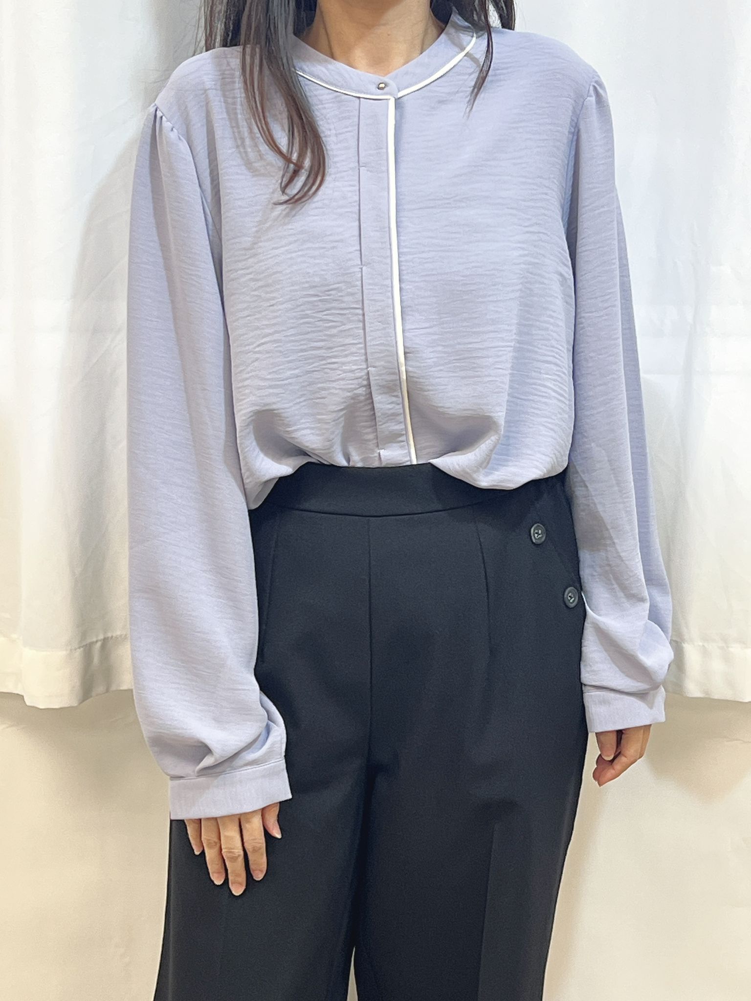 IE 紫色白邊恤衫