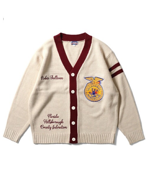 HOUSTON FFA RETTERED CARDIGAN / FFA OFF WHITE