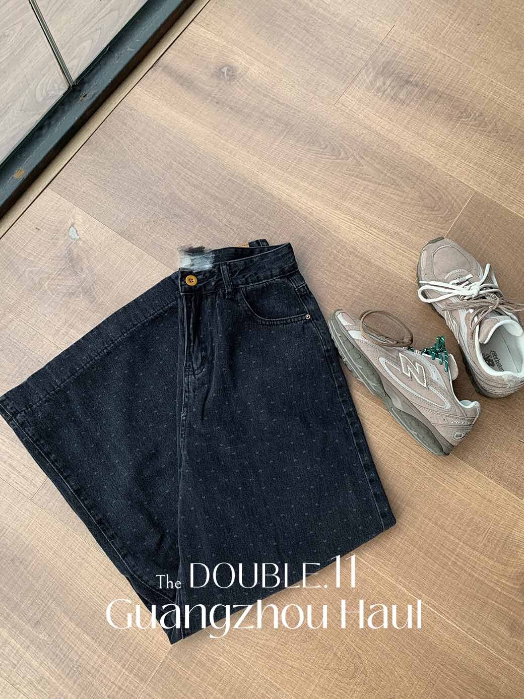 (J15)碳黑愛心牛仔褲