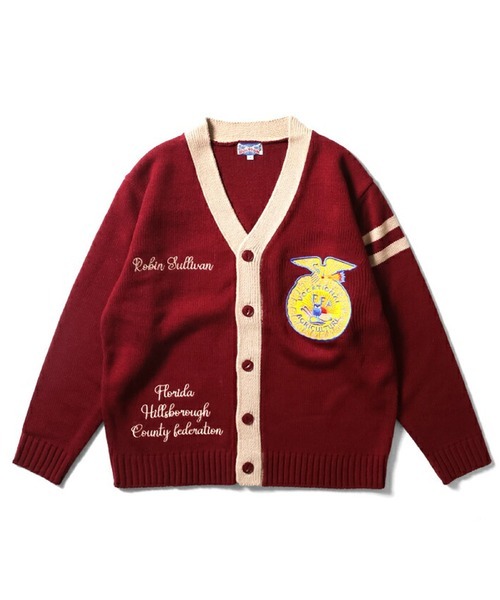 HOUSTON FFA RETTERED CARDIGAN / FFA MAROON