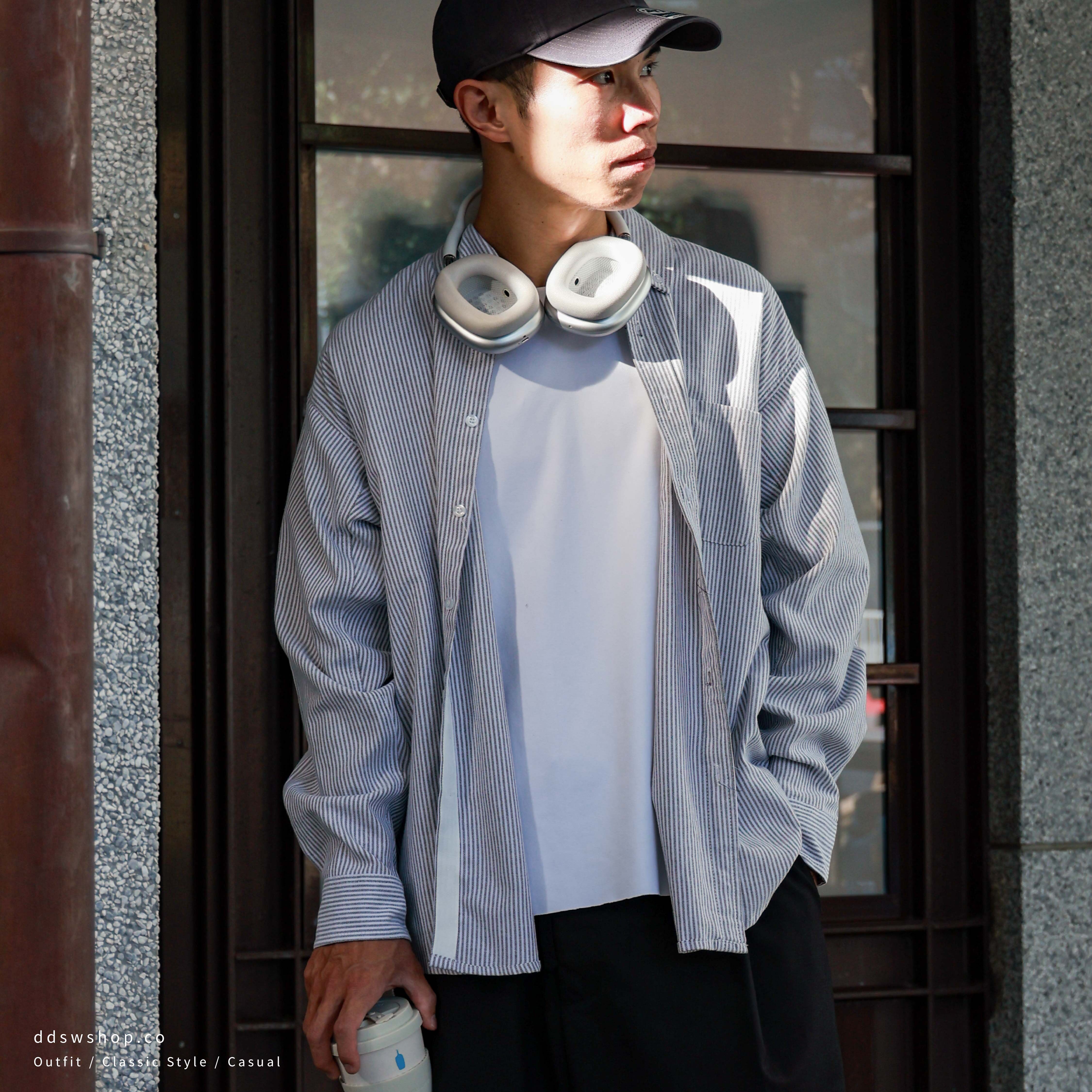 "現貨+預購" D.CLOSET 棉質條紋襯衫 兩色