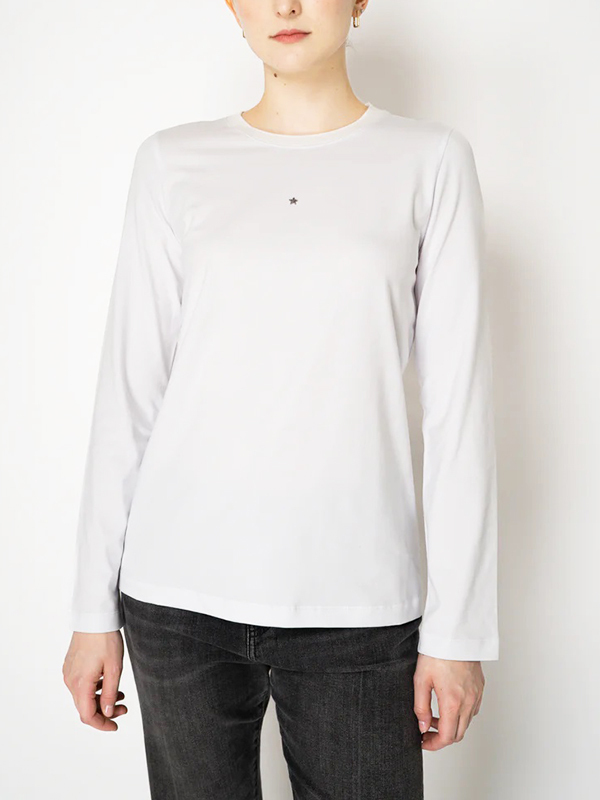 LORENA 羅紋圓領棉T(白)