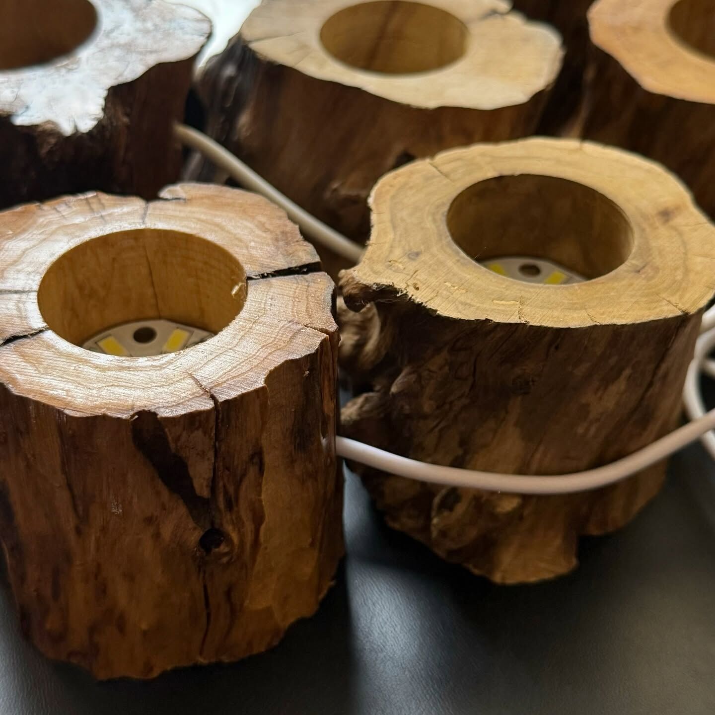 [原石] USB燈水晶球座 木頭材質