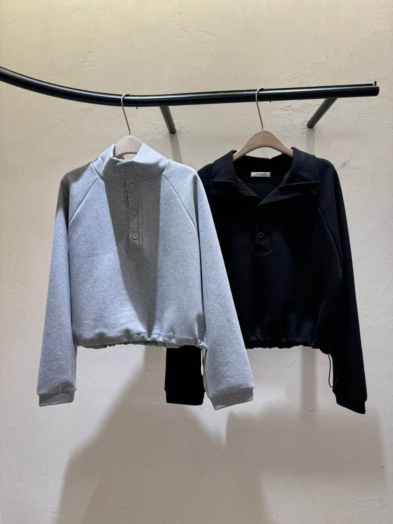 WJ5130 排扣企領橡筋束腰上衣